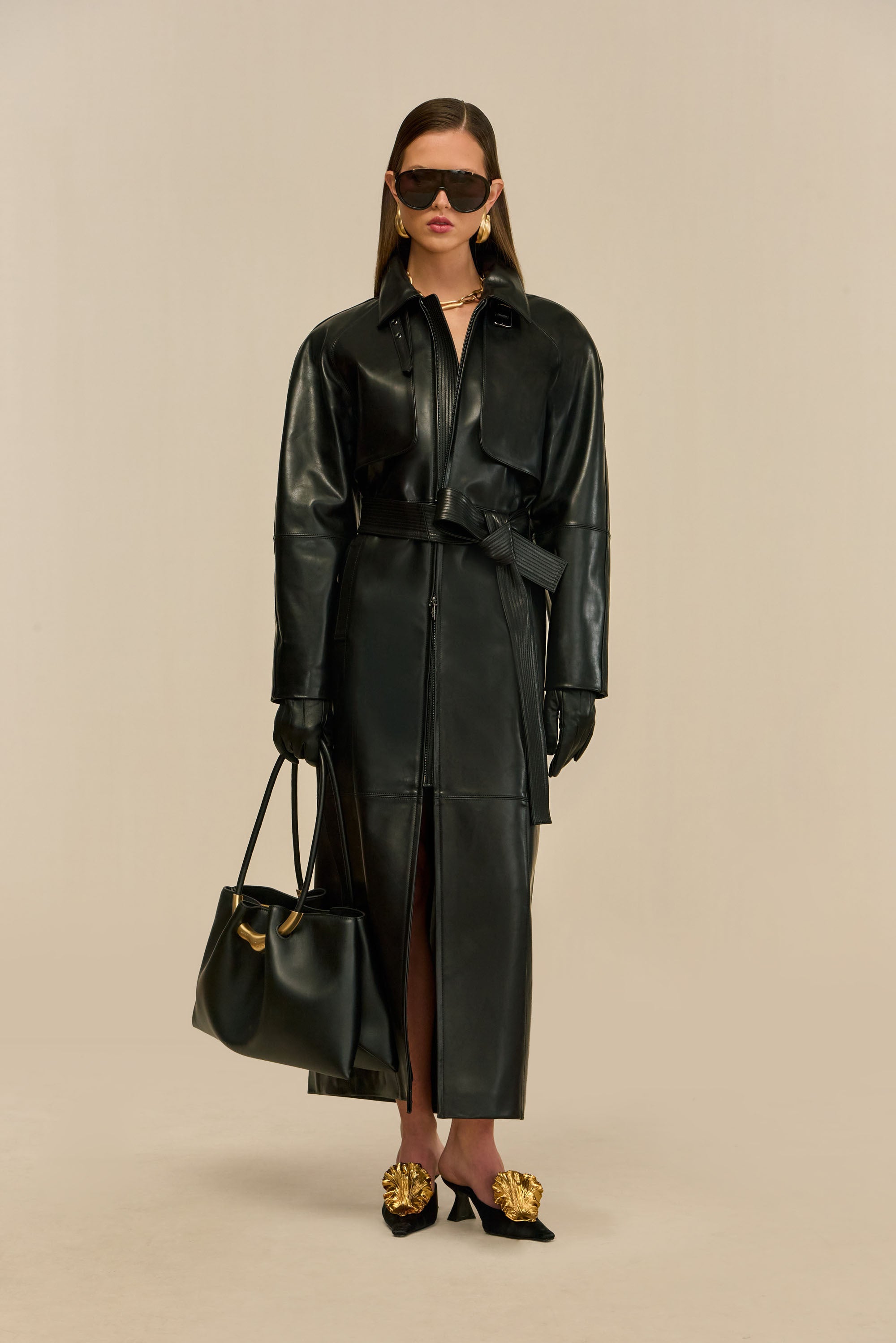 HAMMER TRENCH COAT - BLACK
