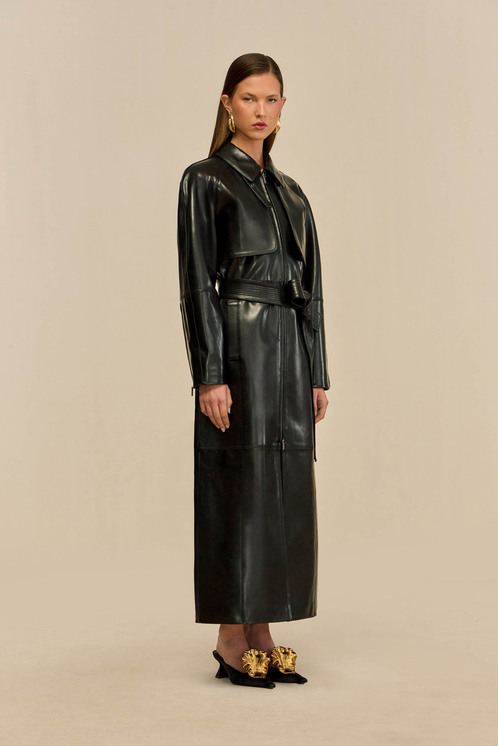 HAMMER TRENCH COAT - BLACK