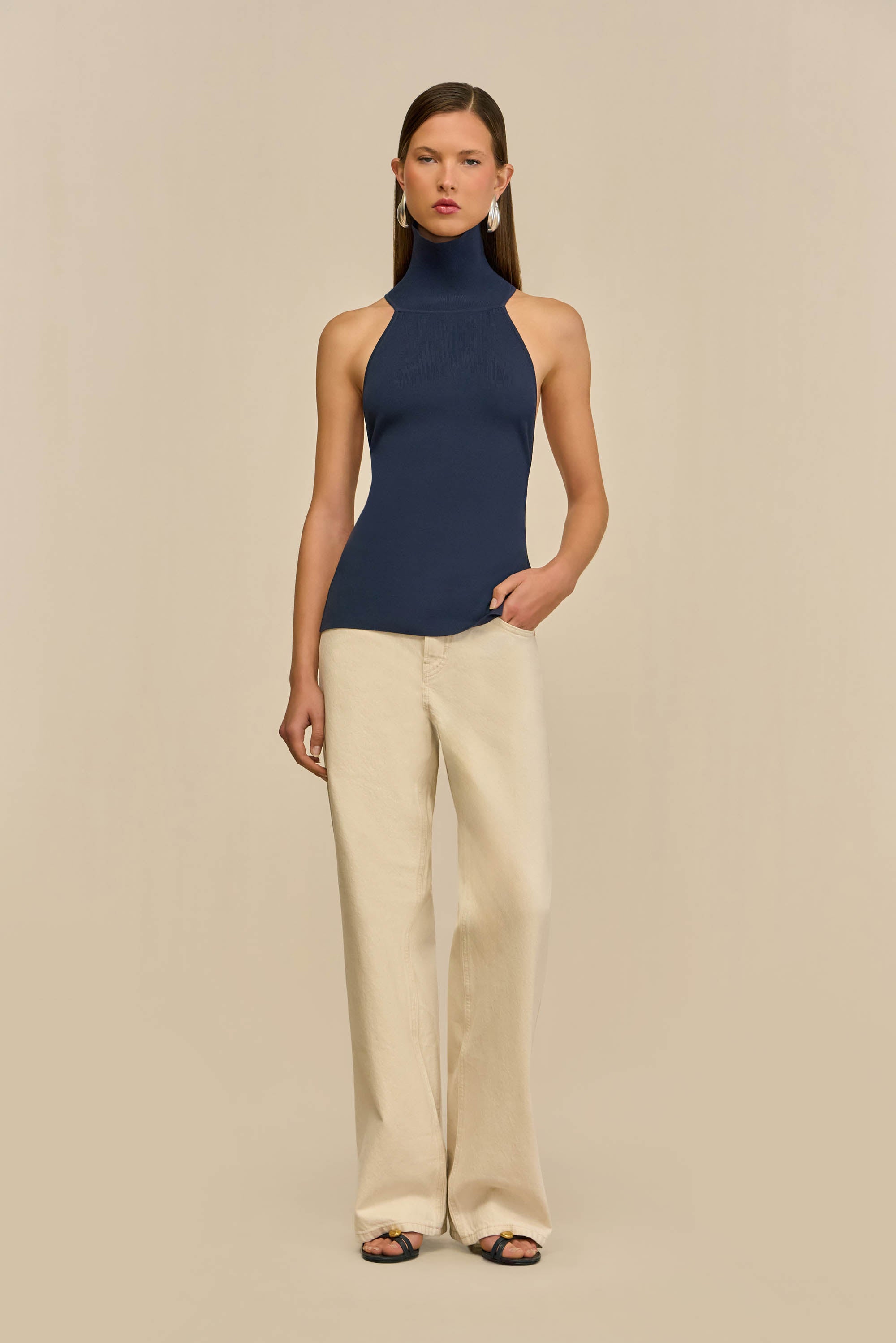 WAKE KNIT TOP - DEEP LAKE