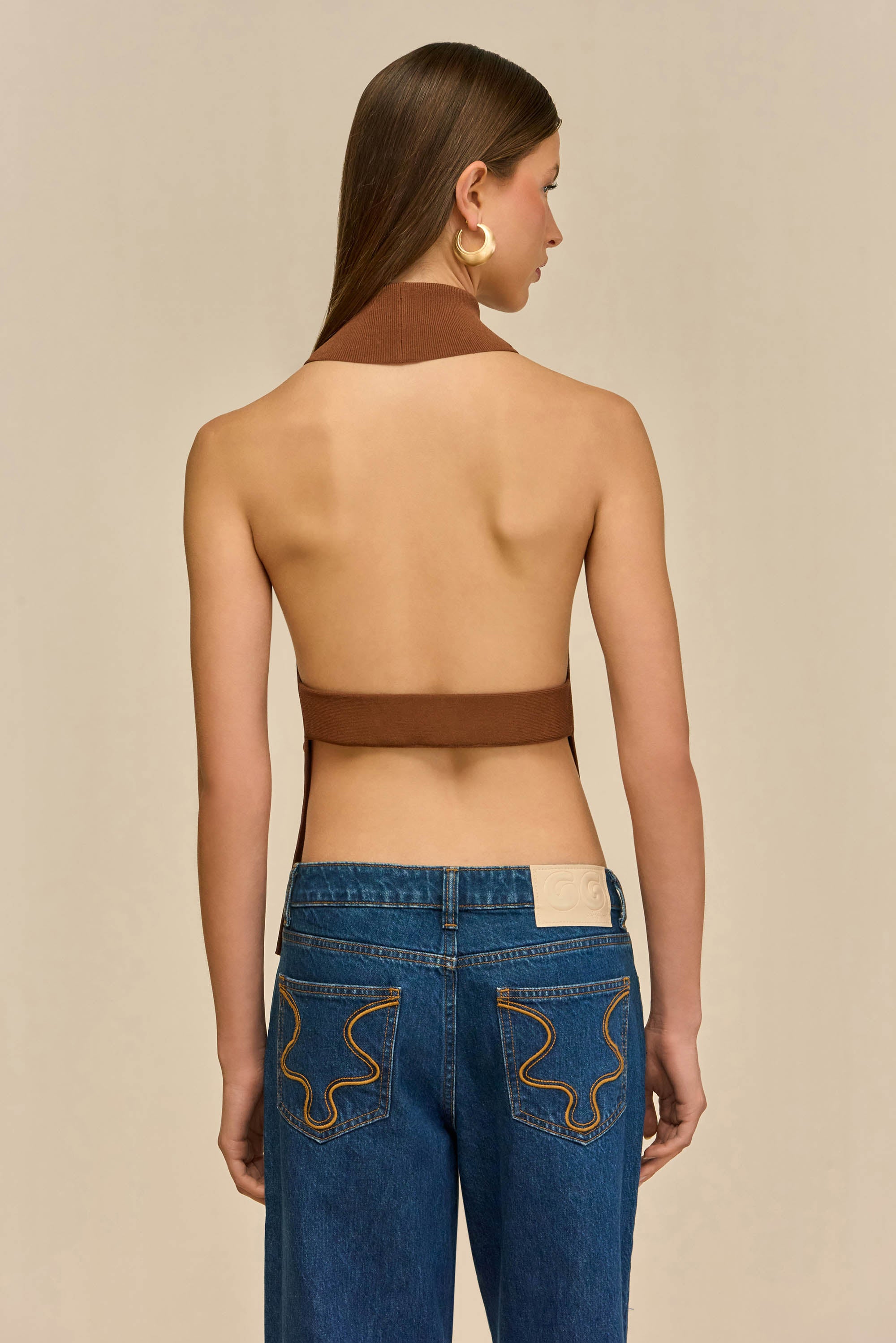 WAKE KNIT TOP - SADDLE