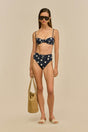 ALOUETTE BIKINI TOP - SMALL DOT DEEP LAKE