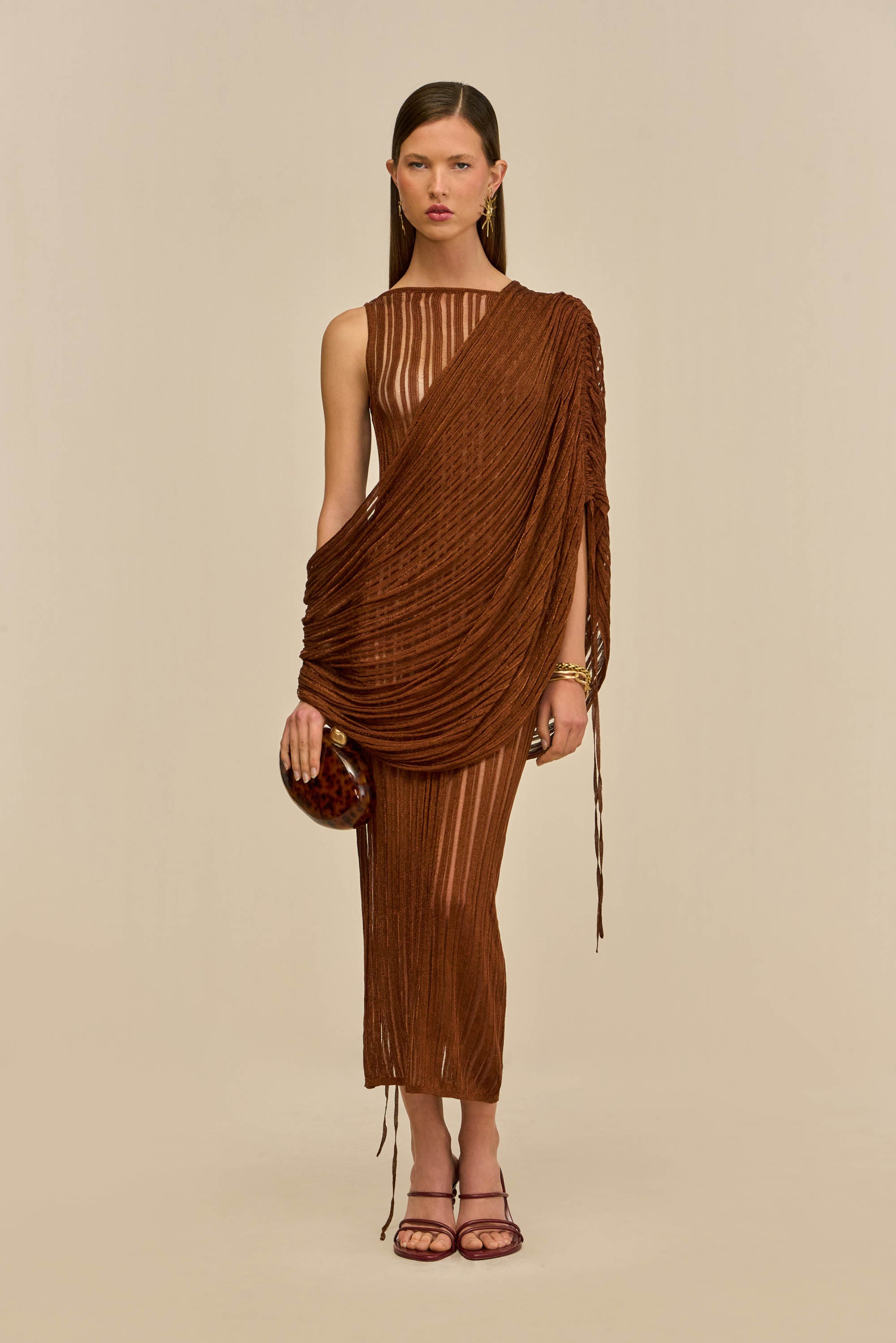 KAYA KNIT DRESS - SADDLE