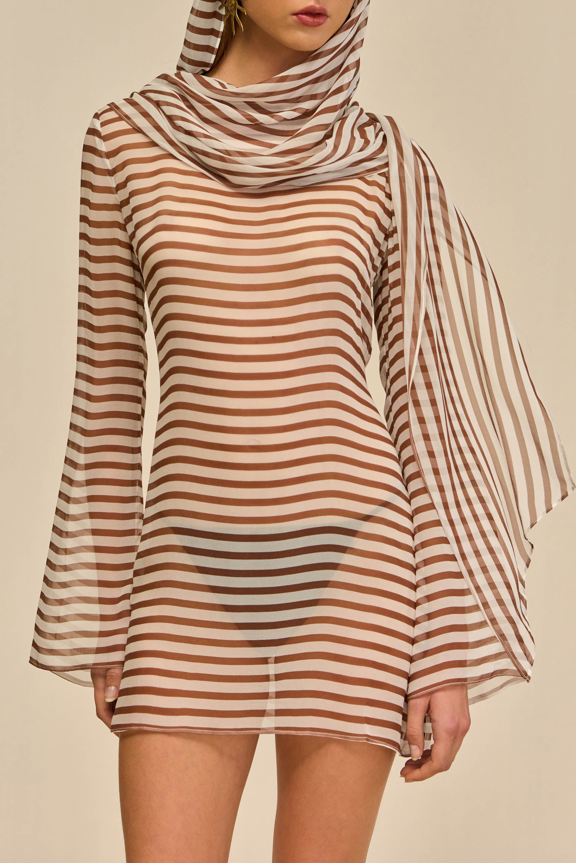BEAUX DRESS - SMALL SADDLE STRIPE