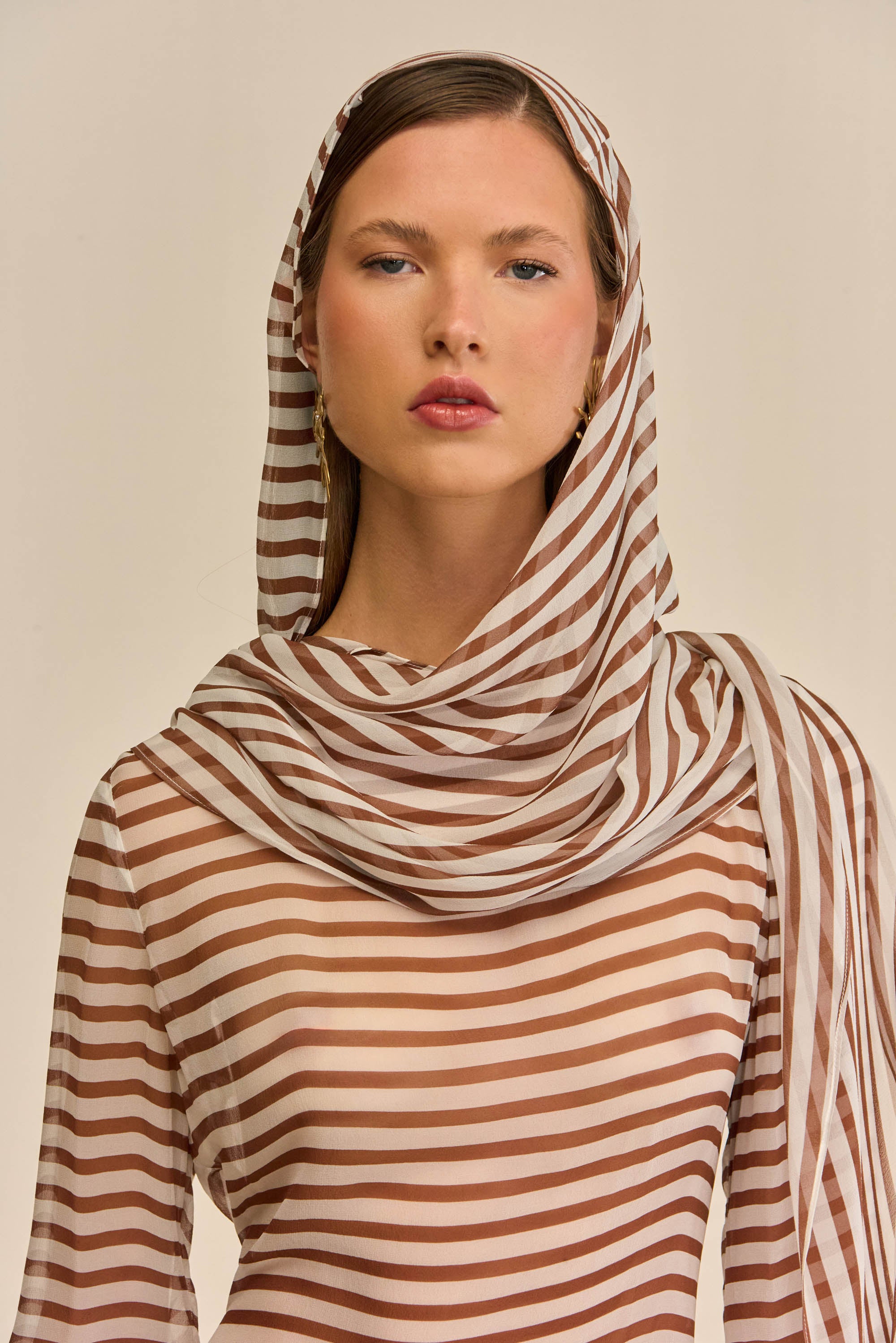 BEAUX DRESS - SMALL SADDLE STRIPE