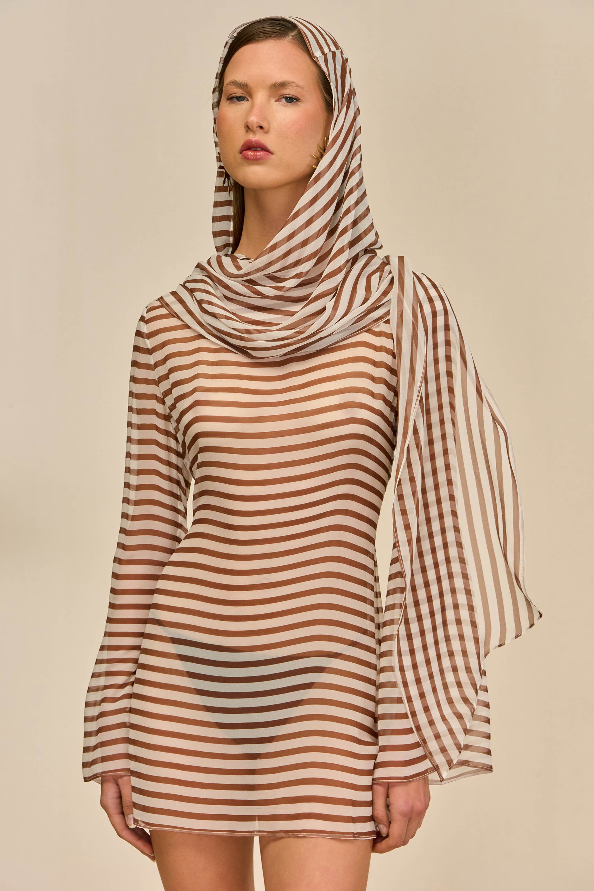 BEAUX DRESS - SMALL SADDLE STRIPE