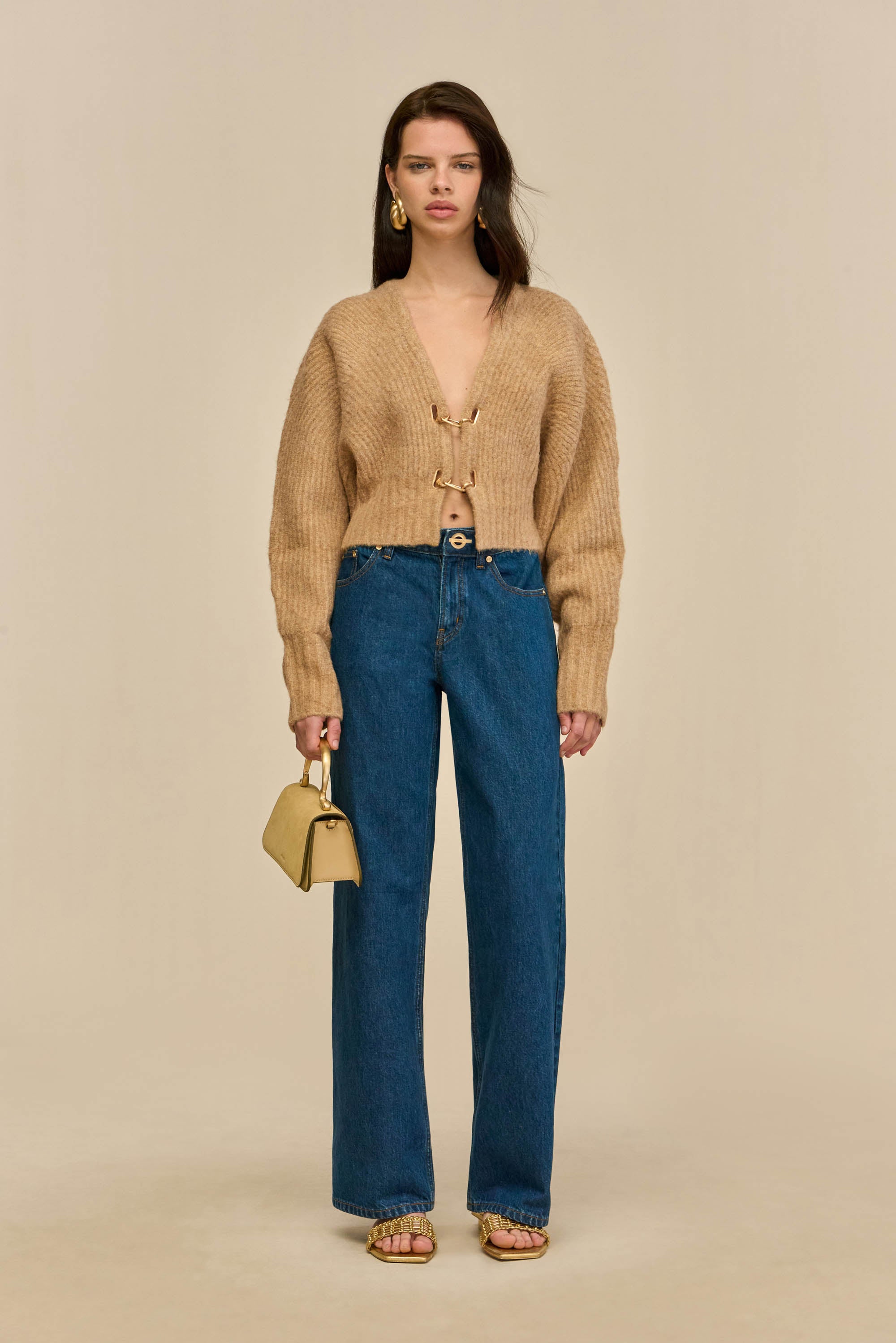 CASELLA KNIT CARDIGAN - CHAMPAGNE