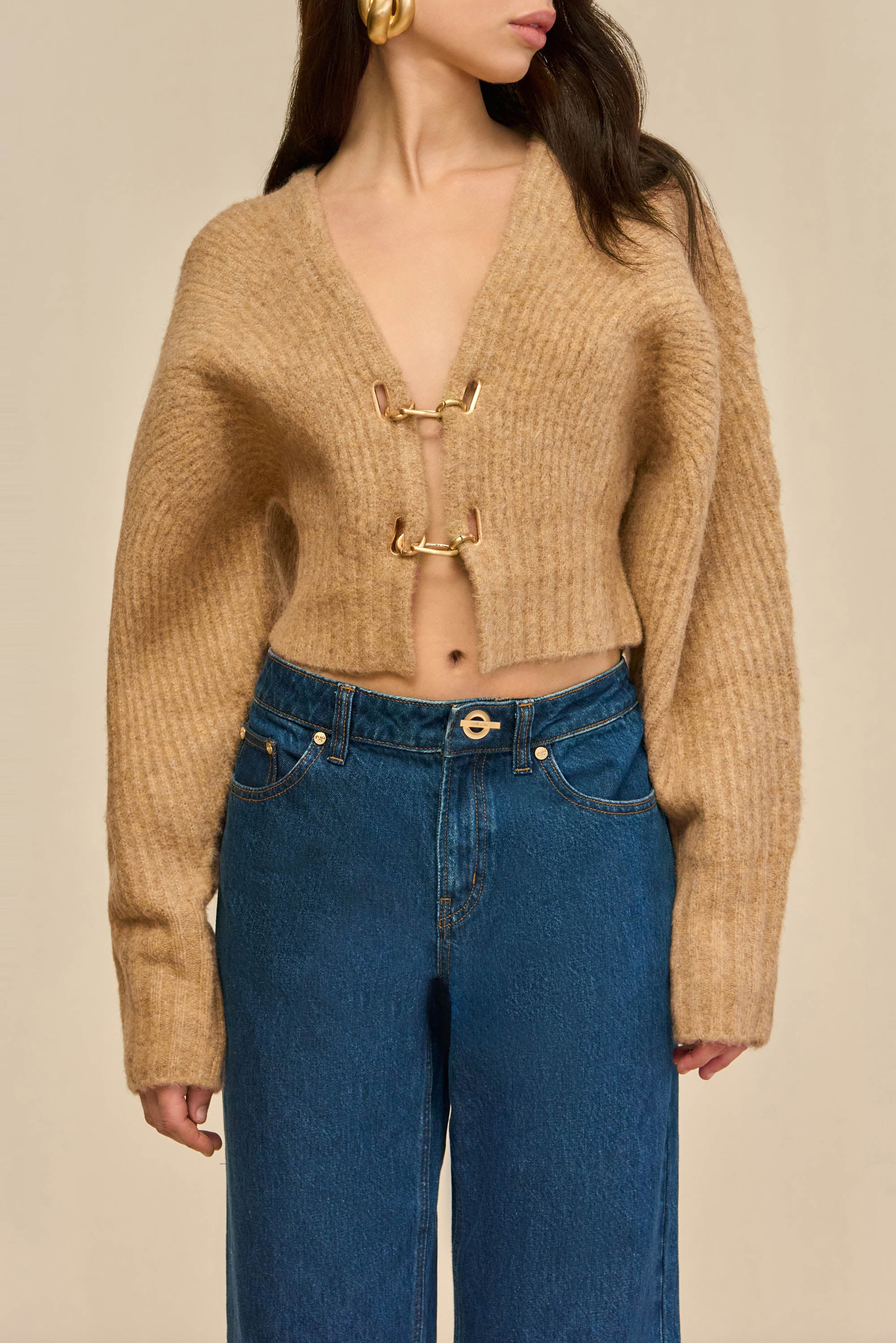 CASELLA KNIT CARDIGAN - CHAMPAGNE