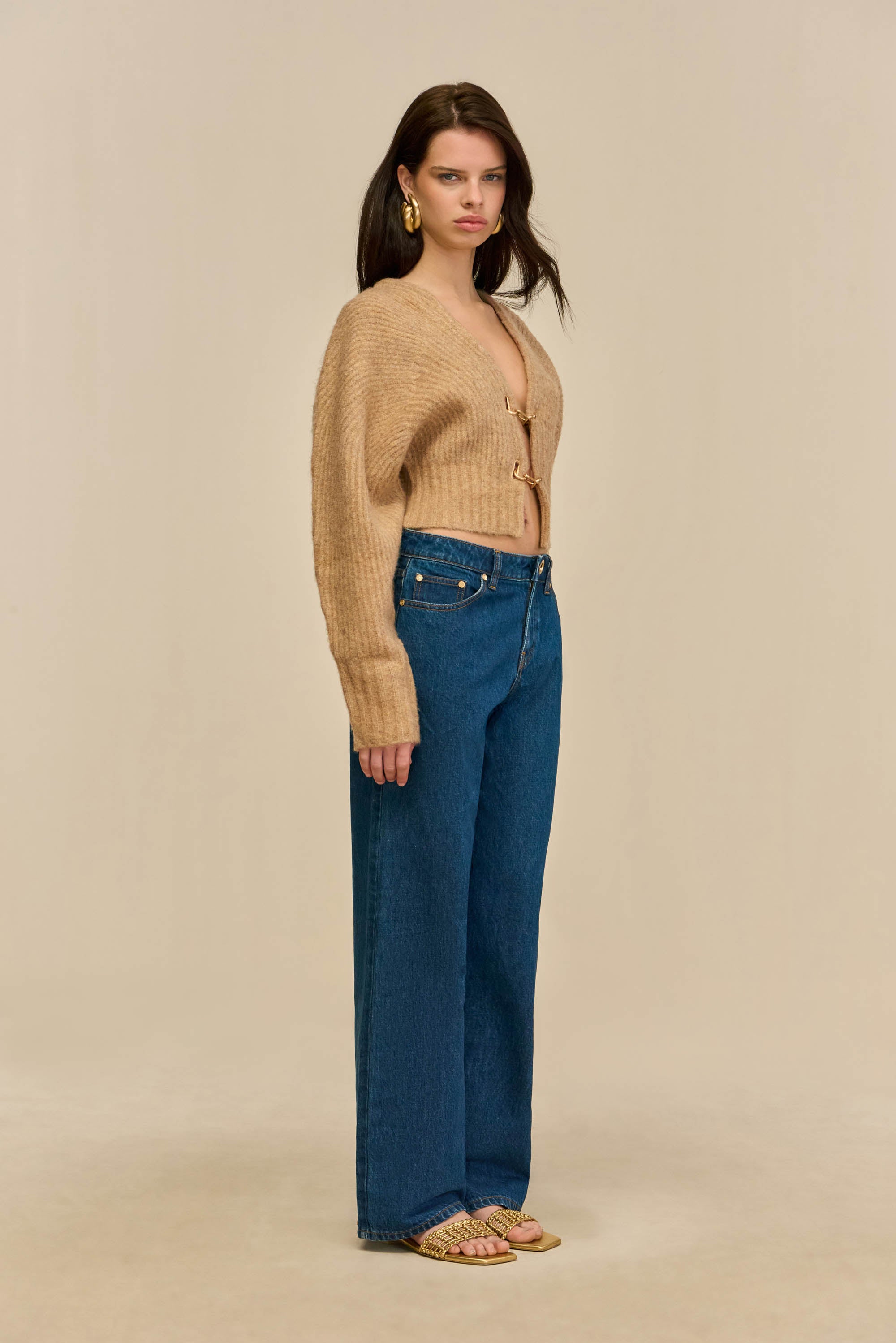 CASELLA KNIT CARDIGAN - CHAMPAGNE