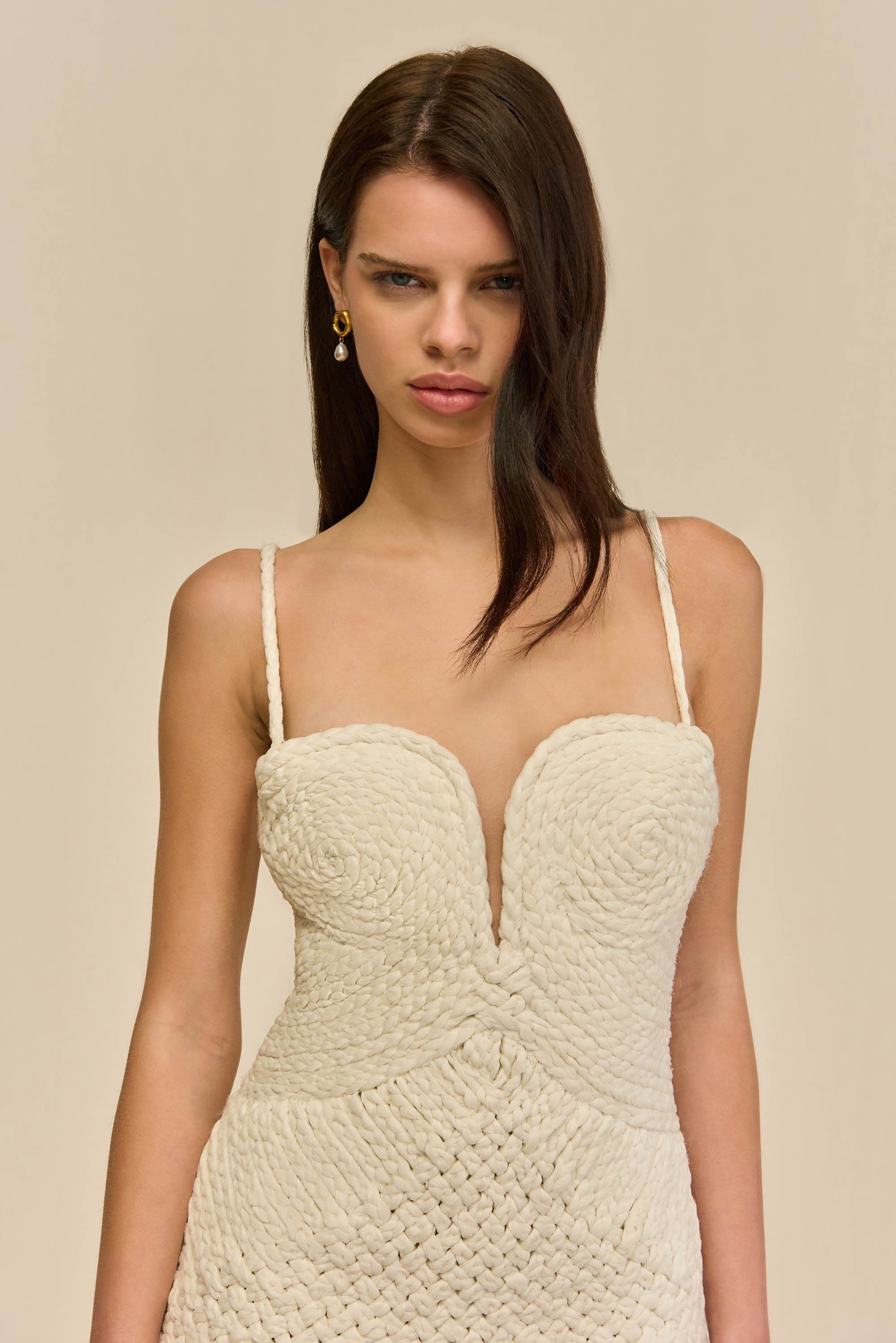 HENLEY DRESS - OFF WHITE