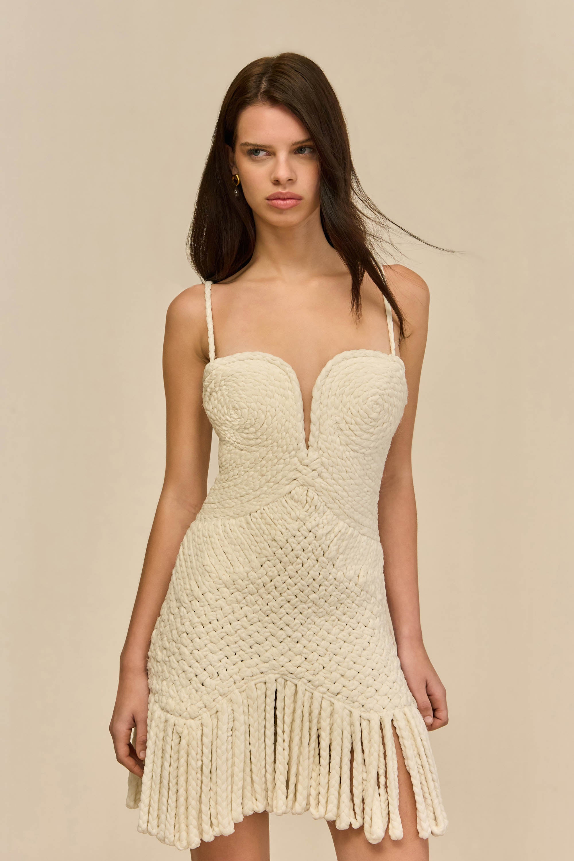 HENLEY DRESS - OFF WHITE