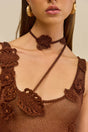PEMMA KNIT DRESS - SADDLE