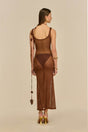 PEMMA KNIT DRESS - SADDLE