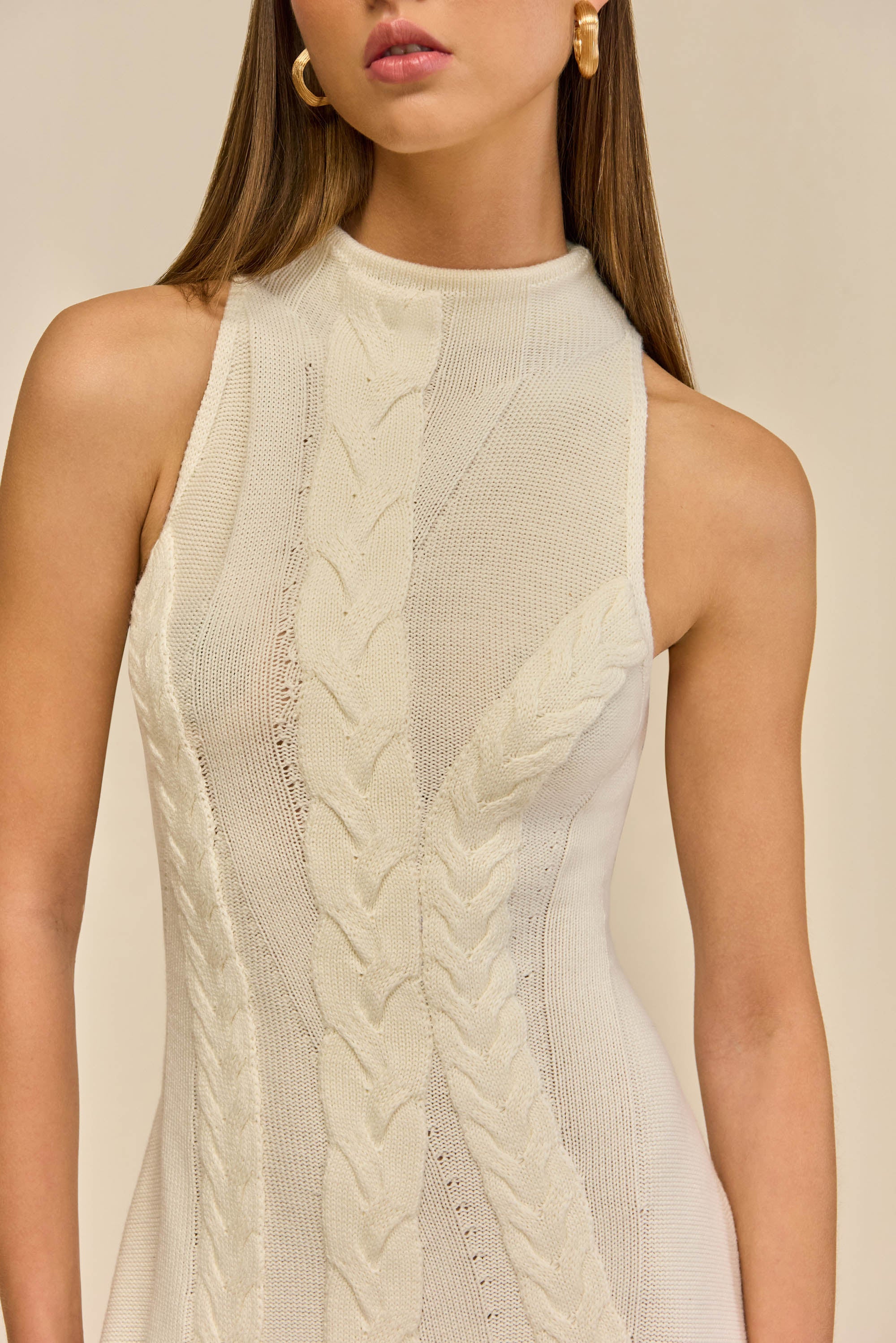 MOLLIE KNIT DRESS - OFF WHITE