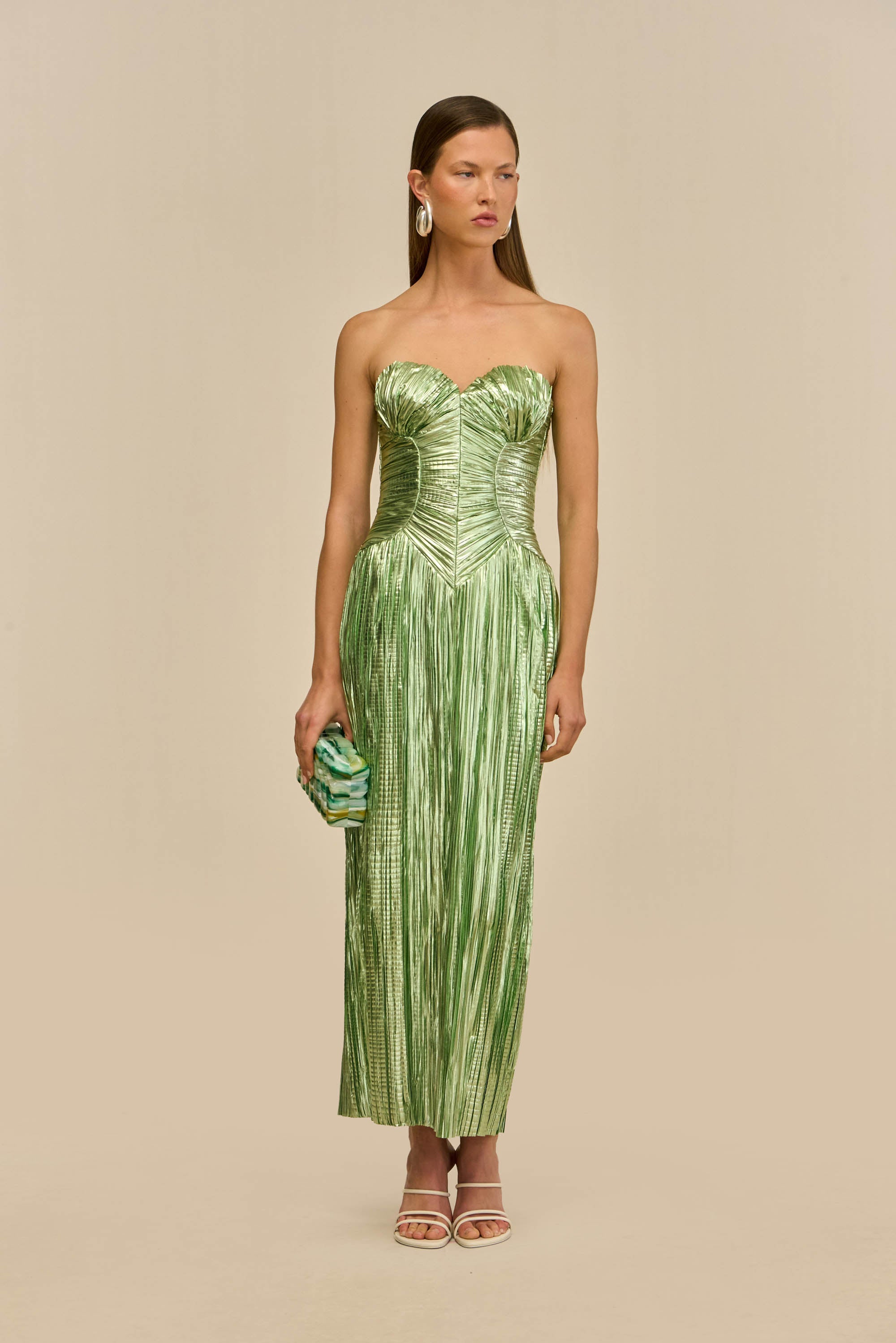ASHIKA GOWN - SPEARMINT METALLIC CULT GAIA ASHIKA GOWN - SPEARMINT METALLIC CULT GAIA