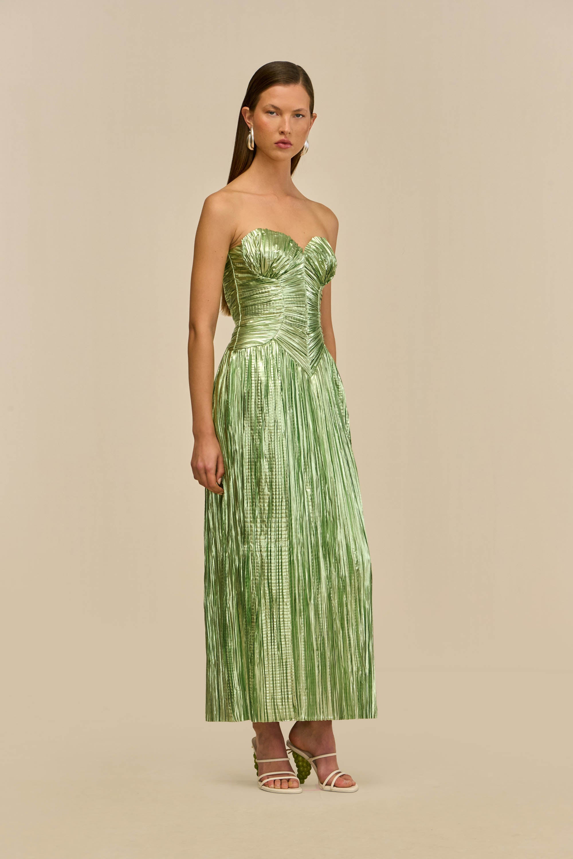ASHIKA GOWN - SPEARMINT METALLIC