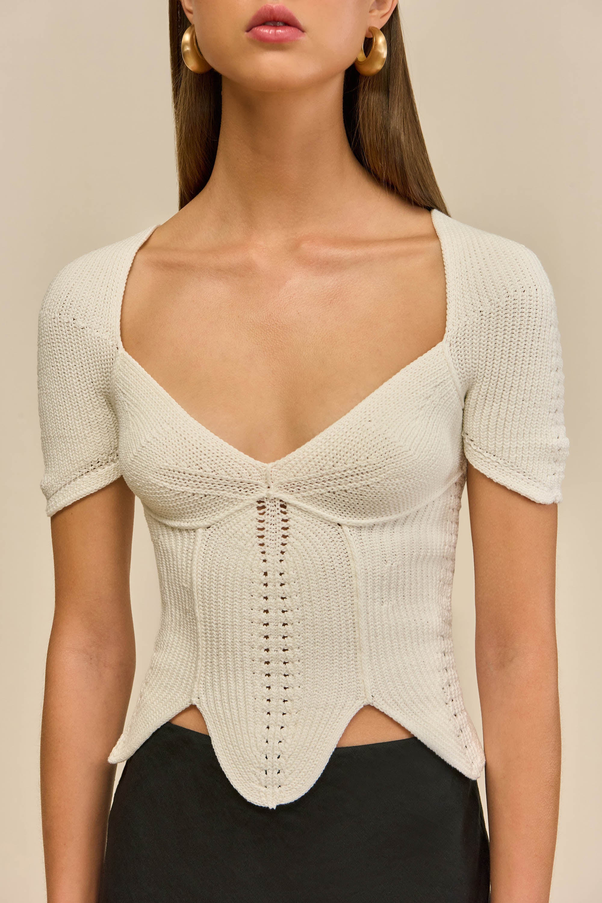 ELIZA KNIT TOP - OFF WHITE