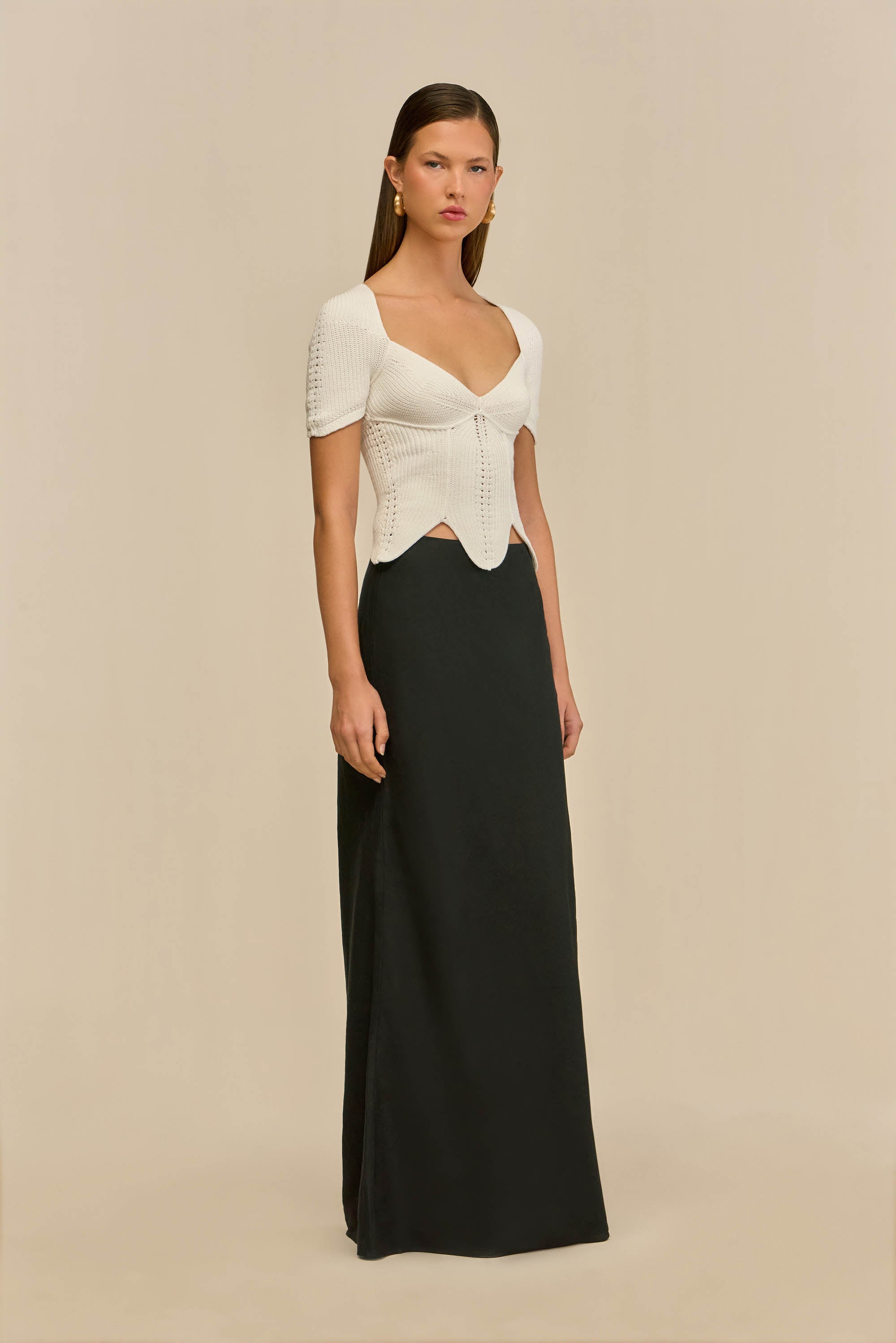 ELIZA KNIT TOP - OFF WHITE