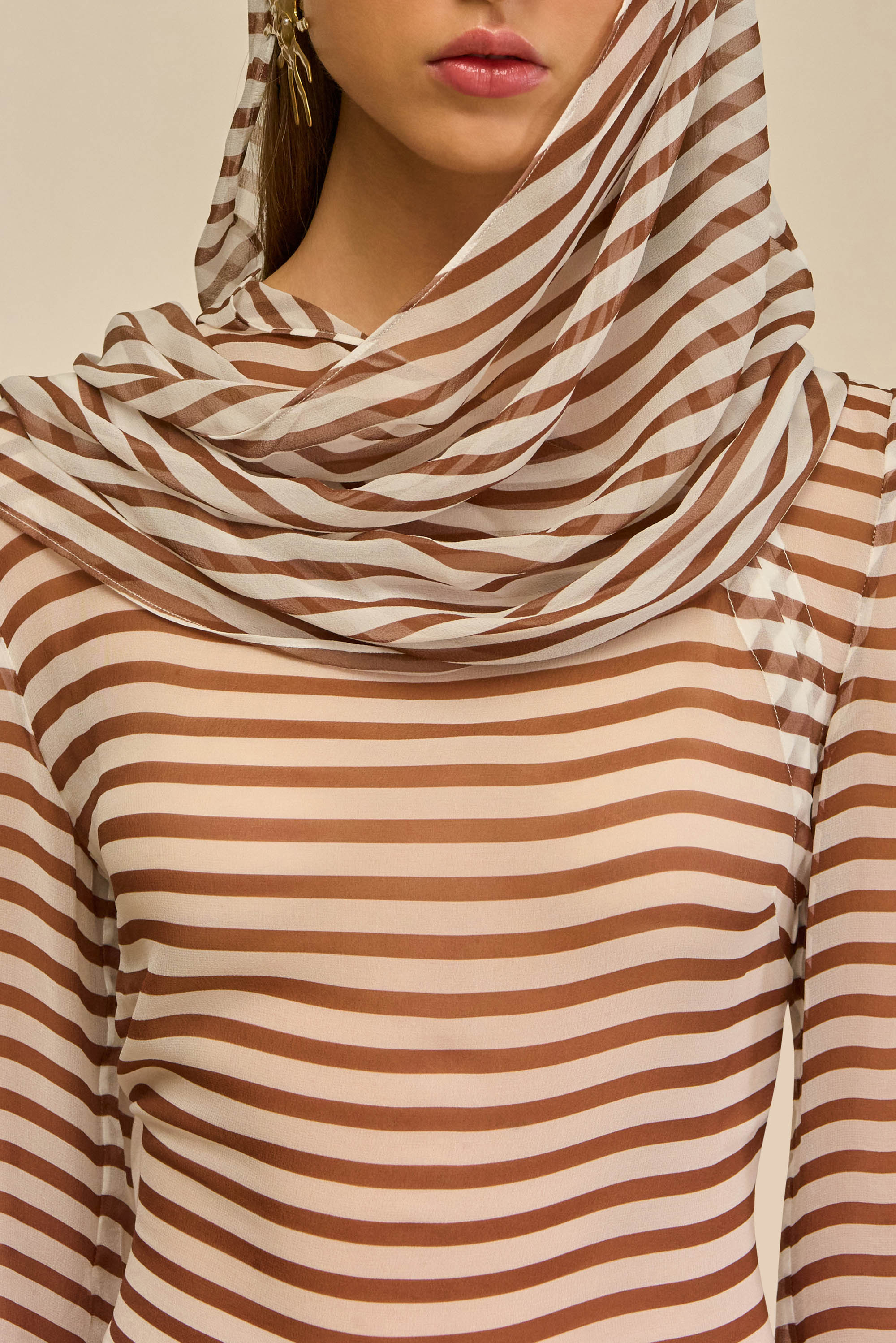 LAKELYN COVERUP JUMPSUIT - SMALL SADDLE STRIPE