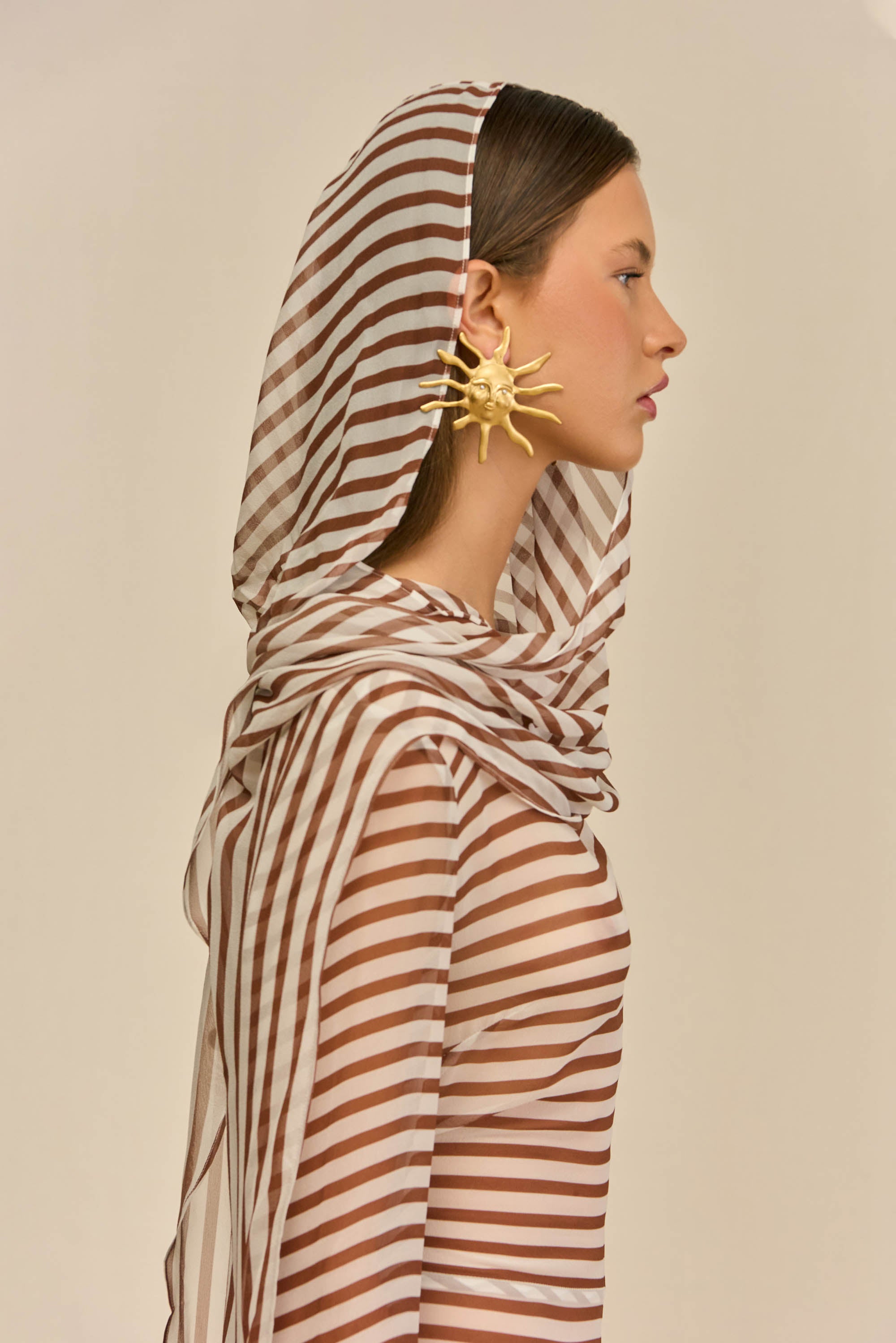 LAKELYN COVERUP JUMPSUIT - SMALL SADDLE STRIPE