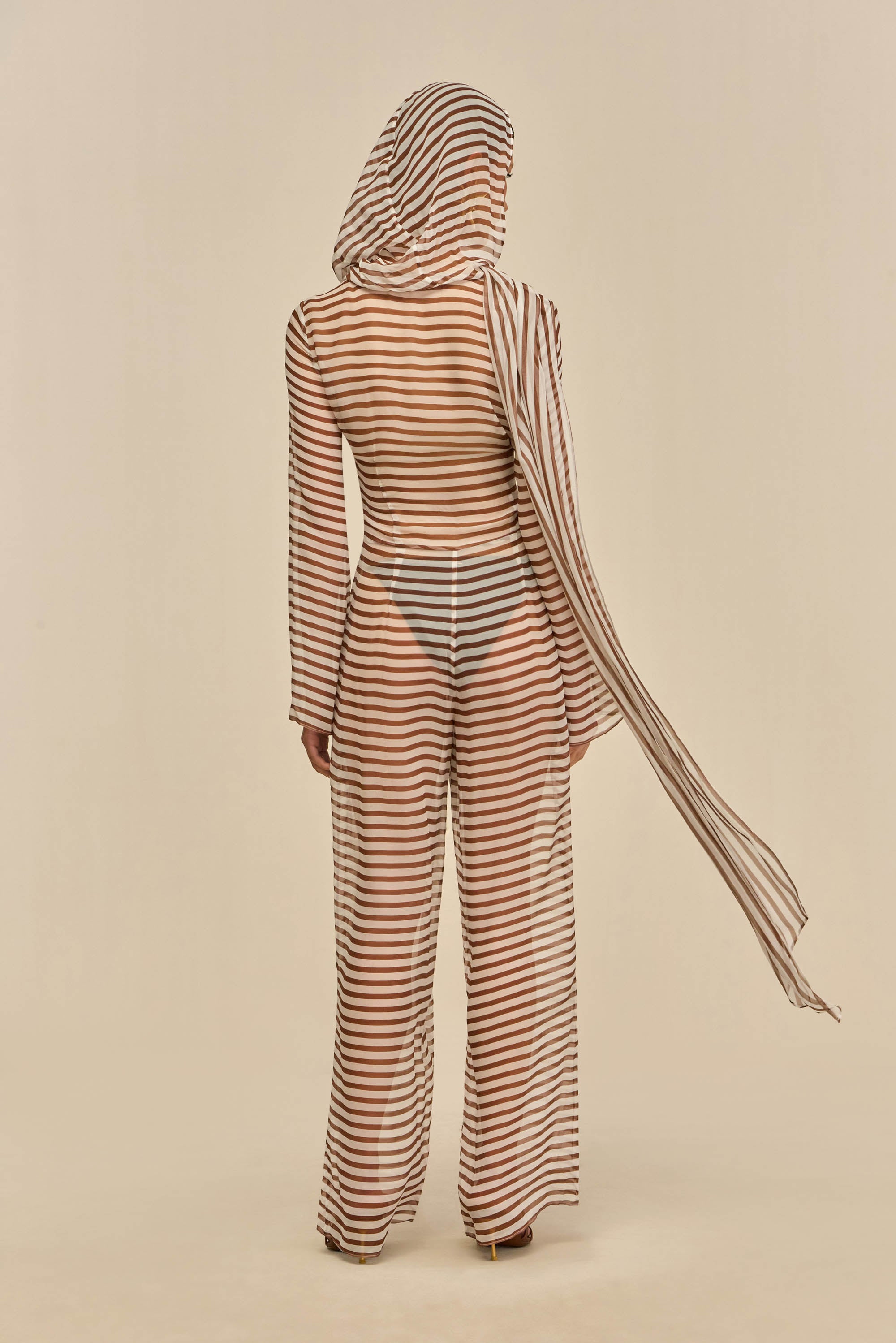 LAKELYN COVERUP JUMPSUIT - SMALL SADDLE STRIPE