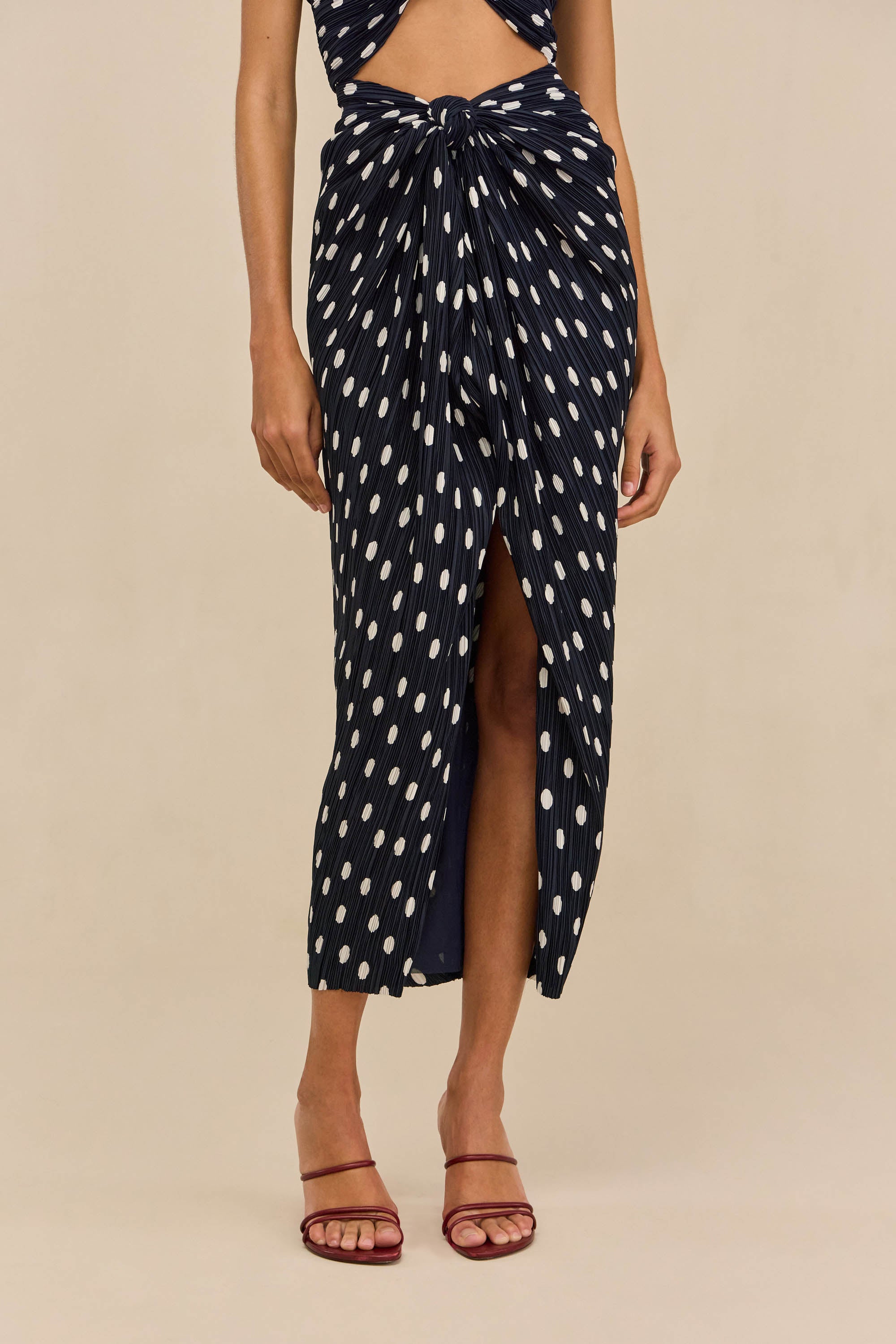 AIRA DRESS - SMALL DOT DEEP LAKE