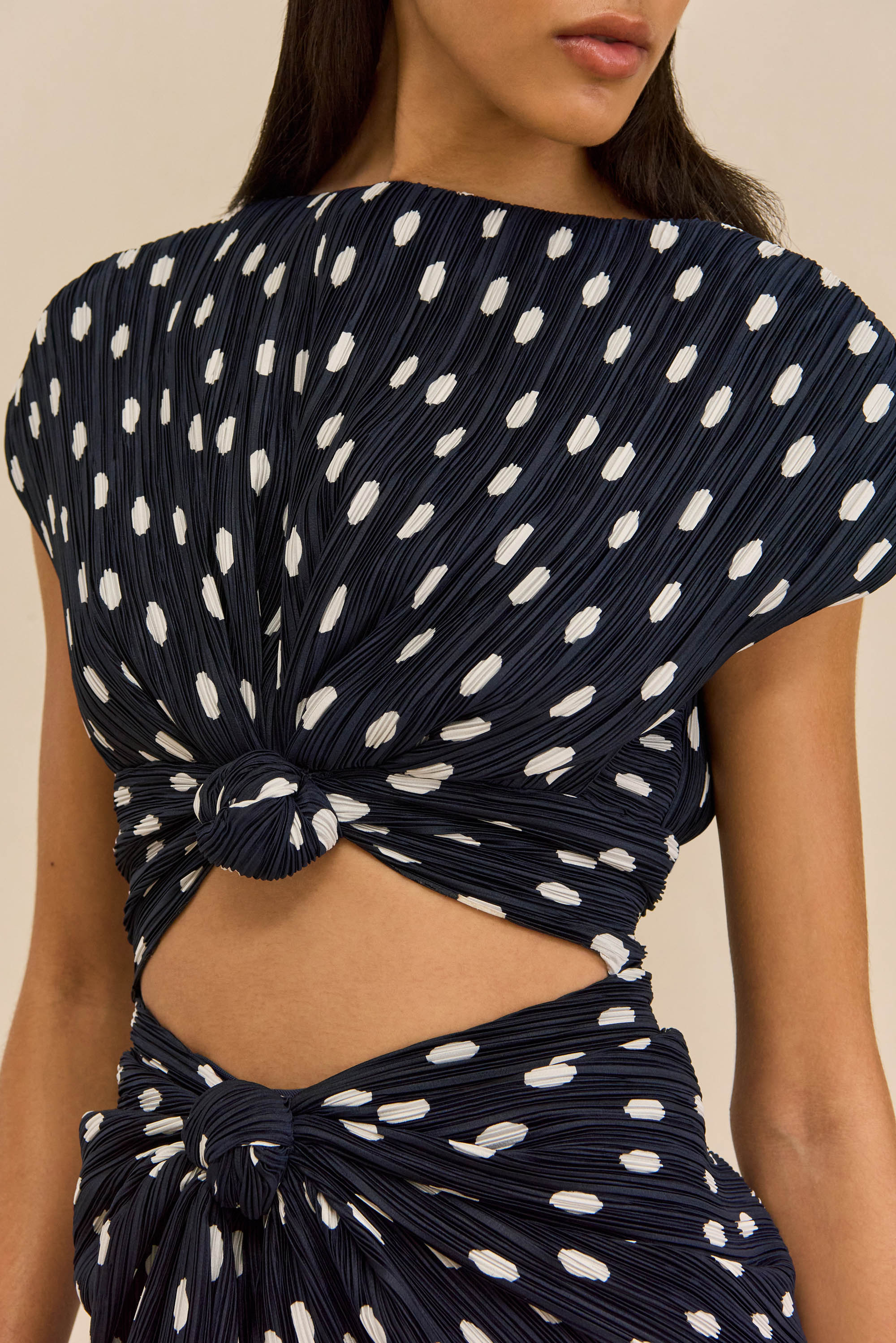 AIRA DRESS - SMALL DOT DEEP LAKE