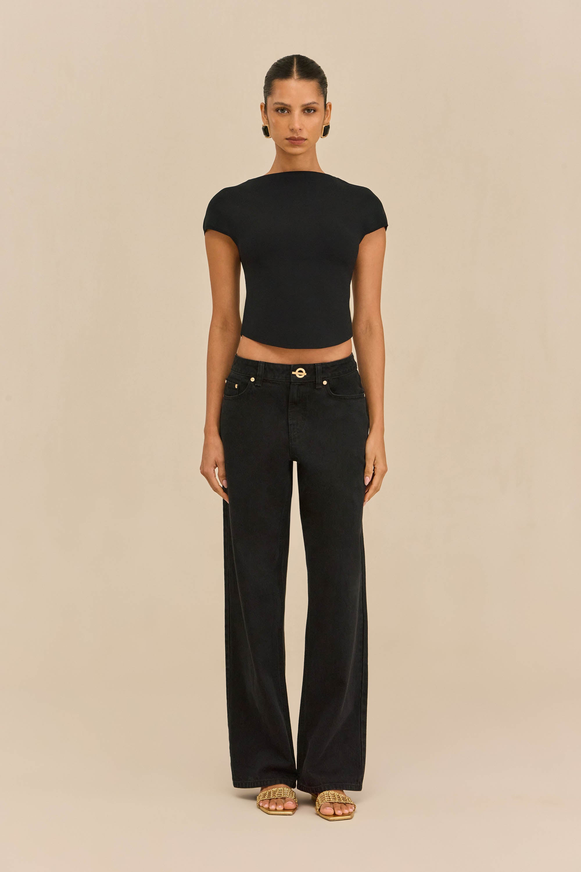 VIRGINIANA KNIT TOP - BLACK