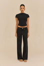 VIRGINIANA KNIT TOP - BLACK
