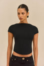 VIRGINIANA KNIT TOP - BLACK