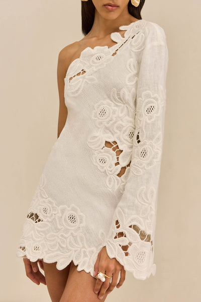 white above the knee dress MARLENA charra Barefoot Dreams Washed Satin White dress Lined Thick Color:13
