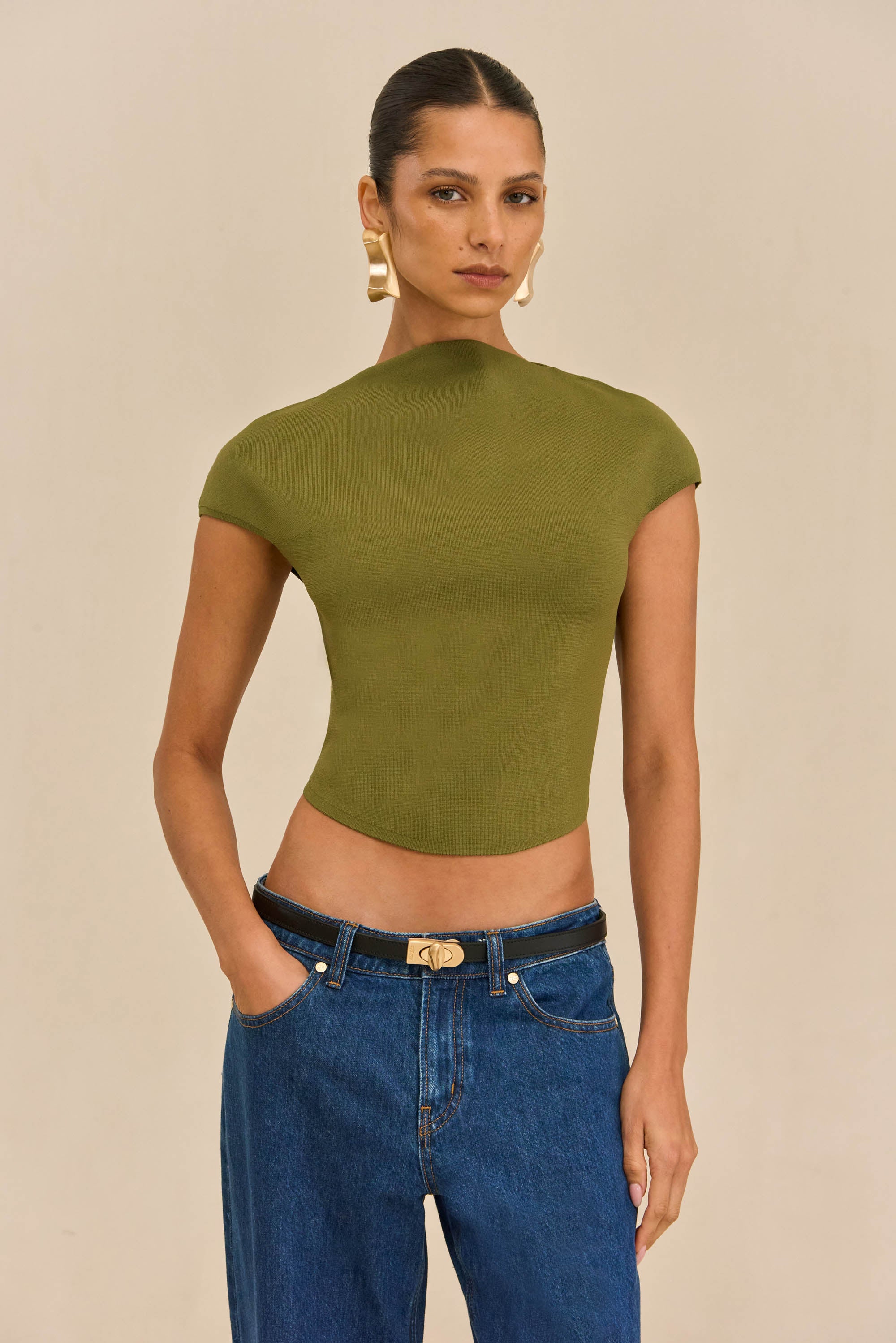 VIRGINIANA KNIT TOP - CEDAR