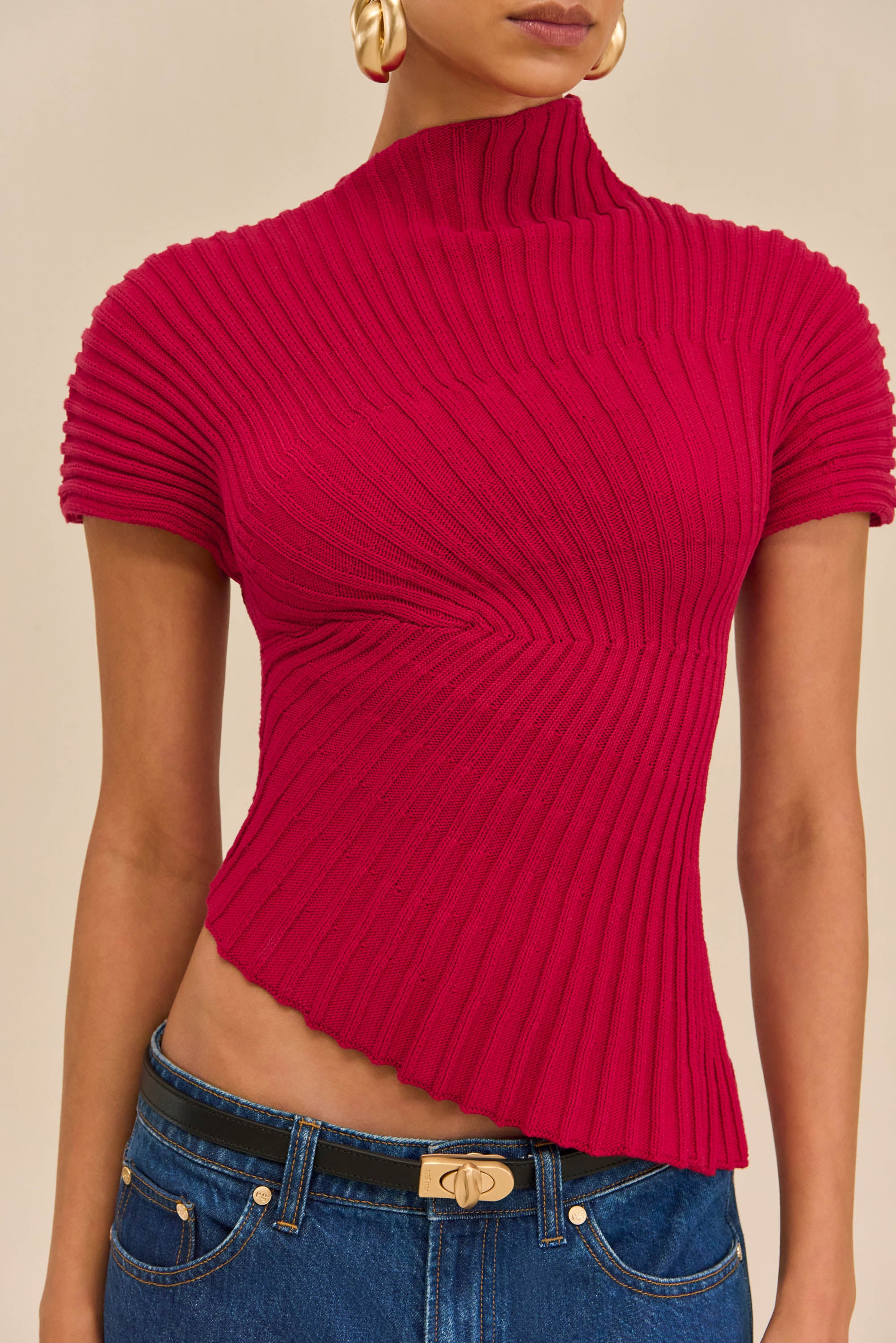 ANNEMIE KNIT TOP - MERLOT