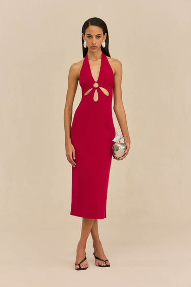 VINNA KNIT DRESS - MERLOT | VINNA KNIT DRESS - MERLOT