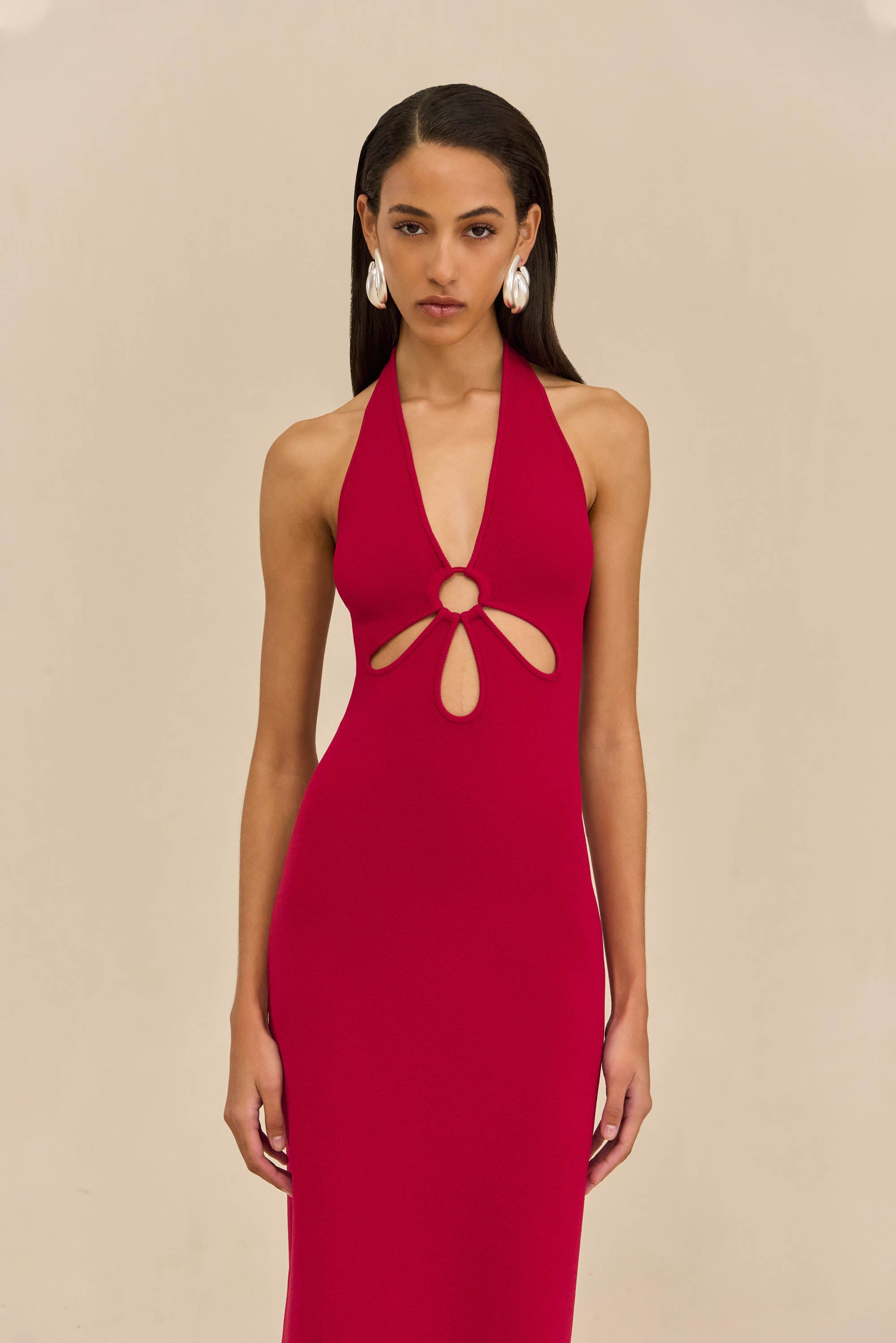 VINNA KNIT DRESS - MERLOT