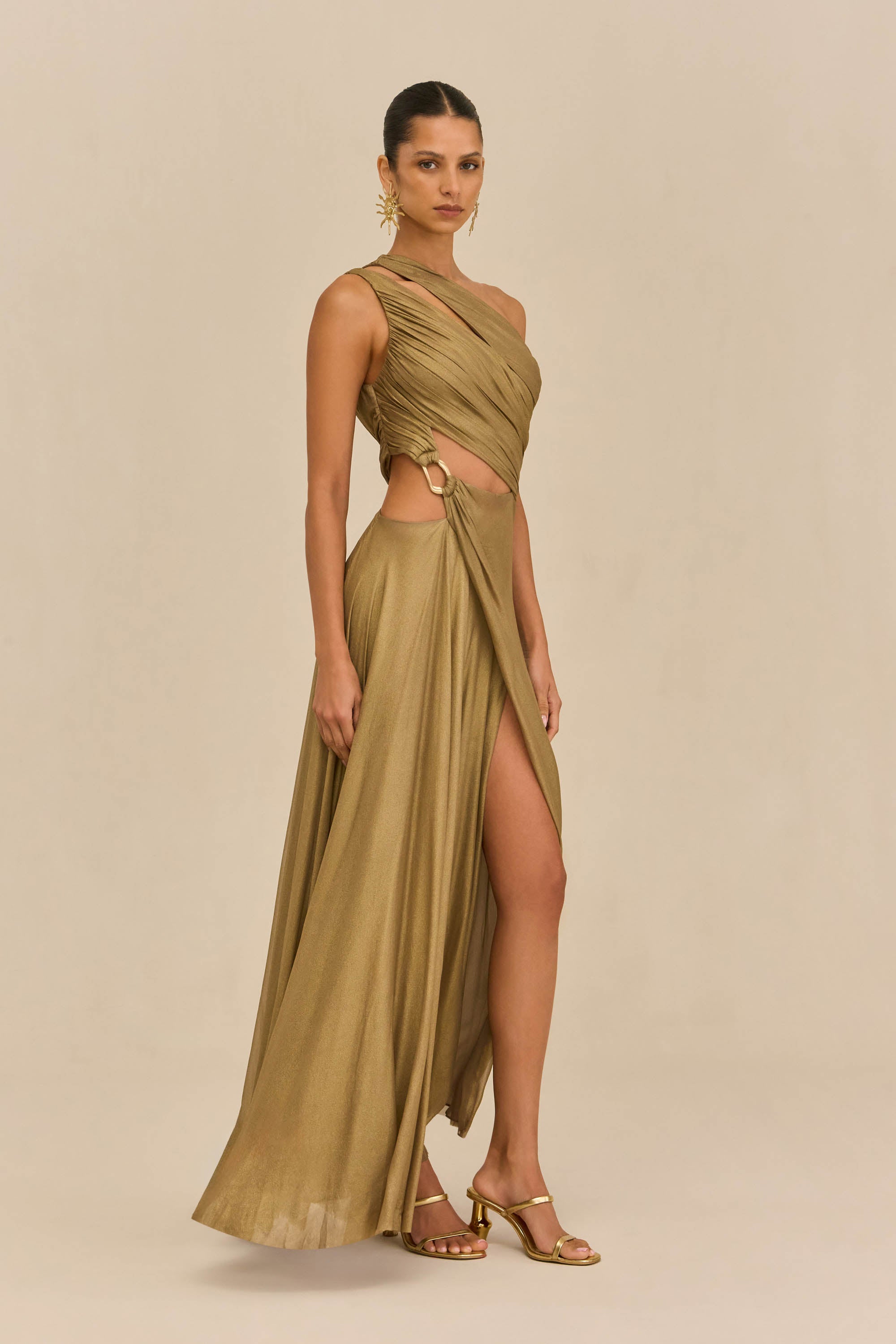 ZAN GOWN - GOLD FOIL CULT GAIA ZAN GOWN - GOLD FOIL CULT GAIA