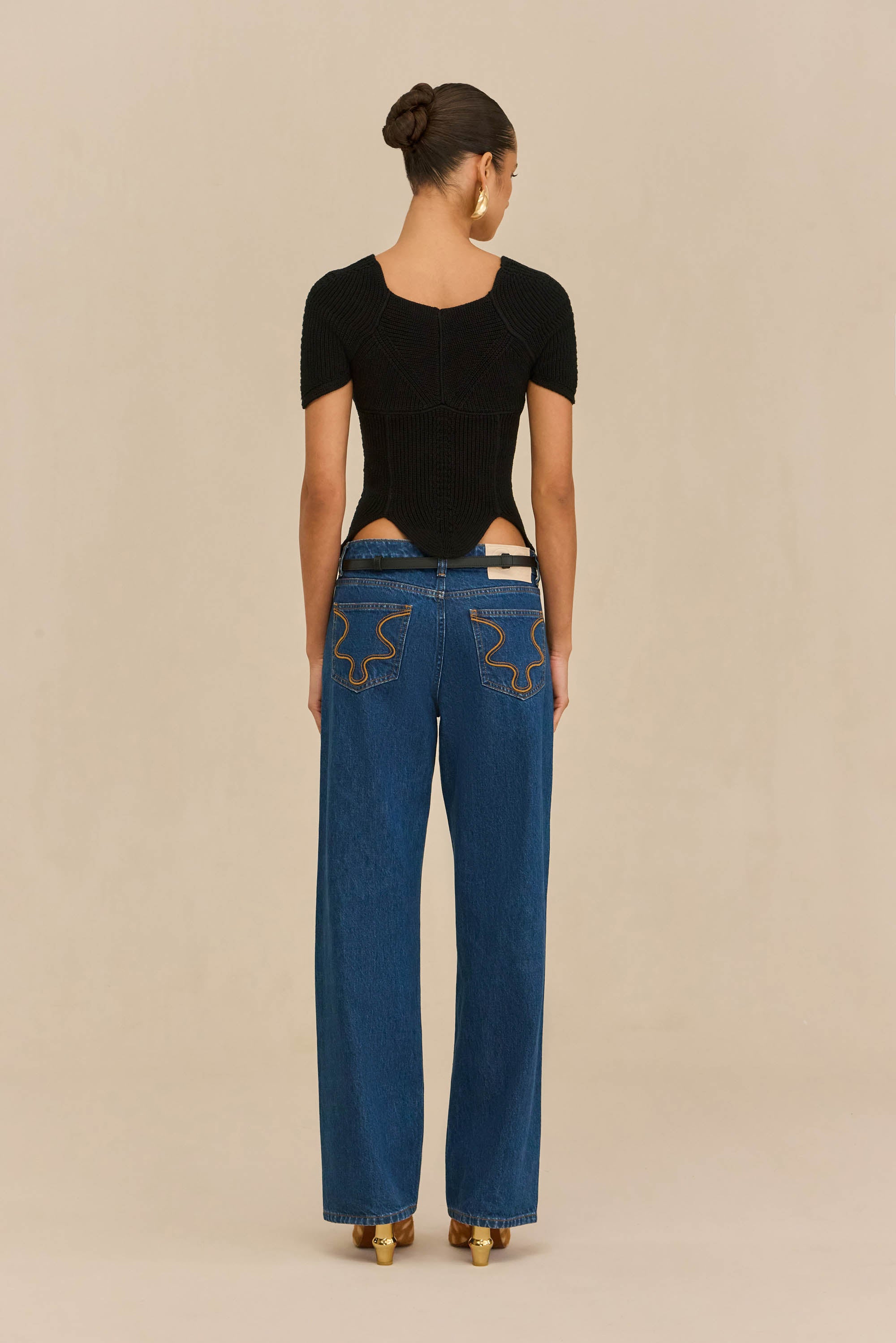 ELIZA KNIT TOP - BLACK