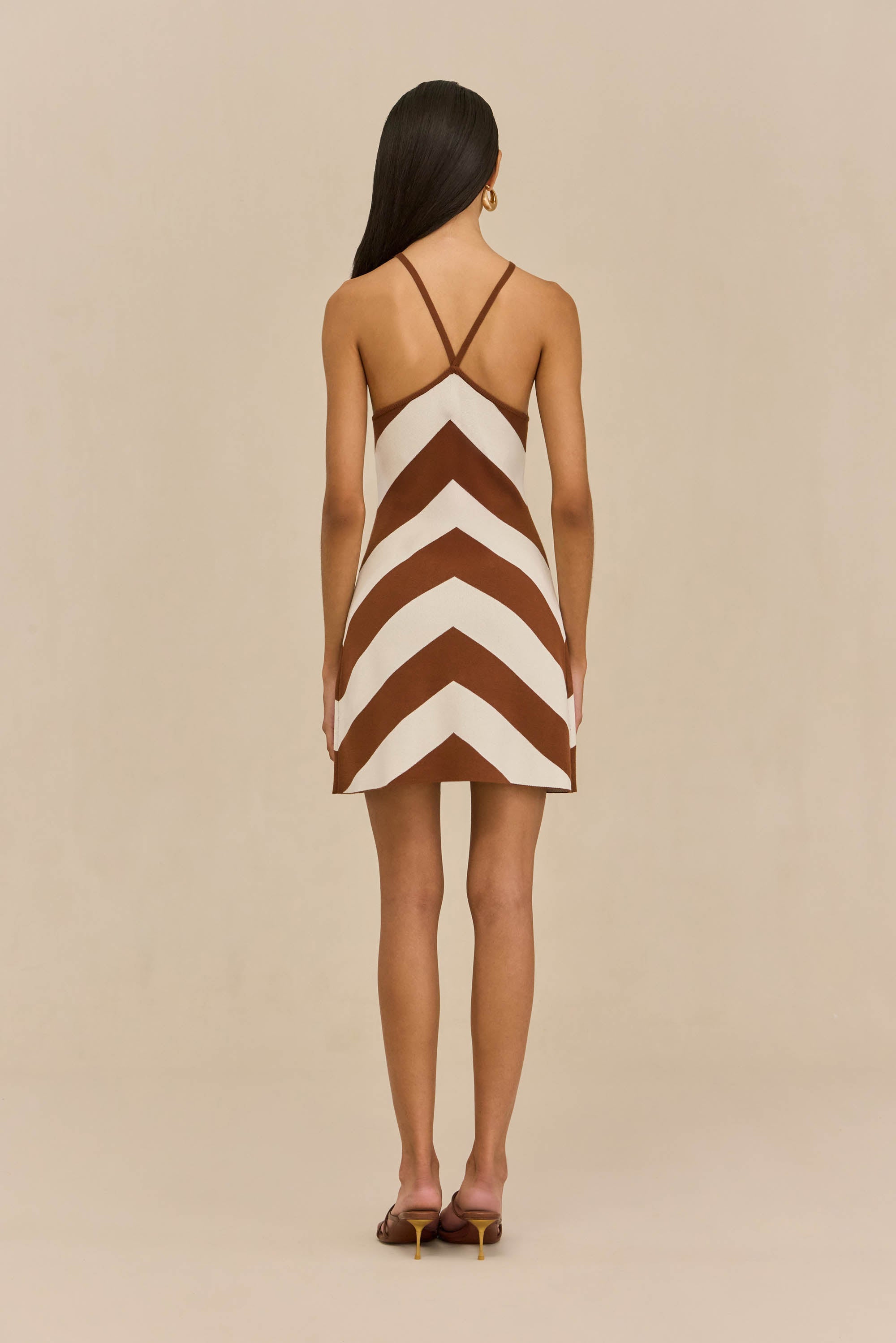 NELSON KNIT DRESS - LARGE SADDLE STRIPE