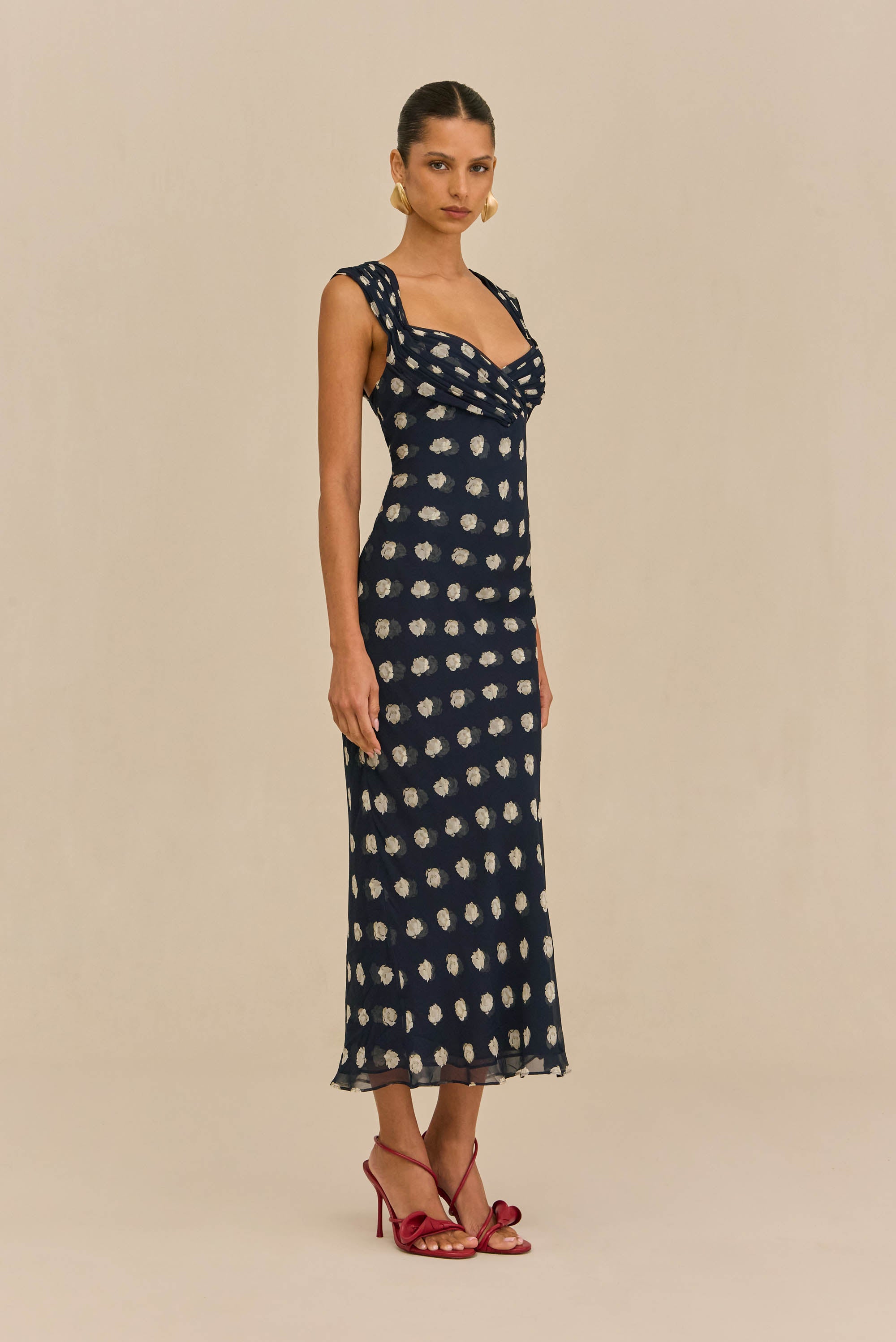 ELISEO DRESS - SMALL DOT DEEP LAKE