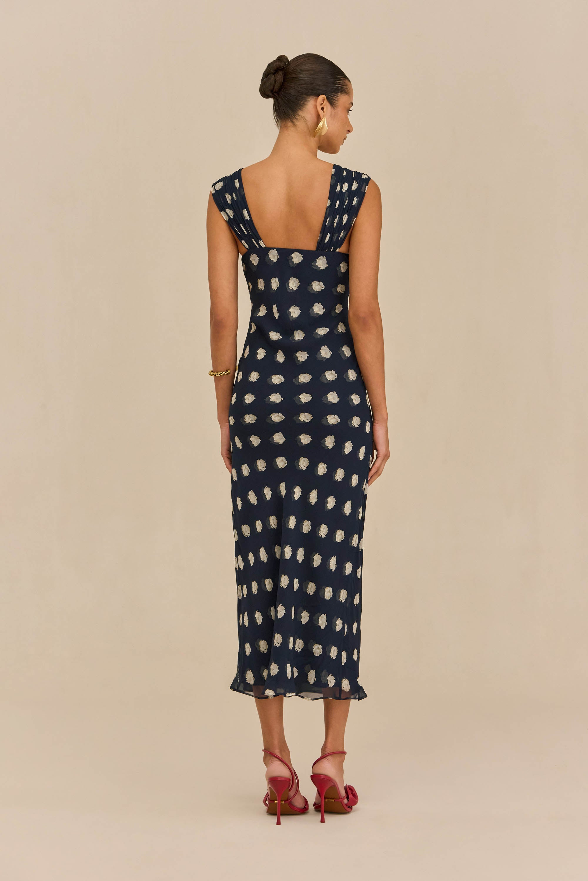 ELISEO DRESS - SMALL DOT DEEP LAKE