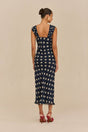 ELISEO DRESS - SMALL DOT DEEP LAKE