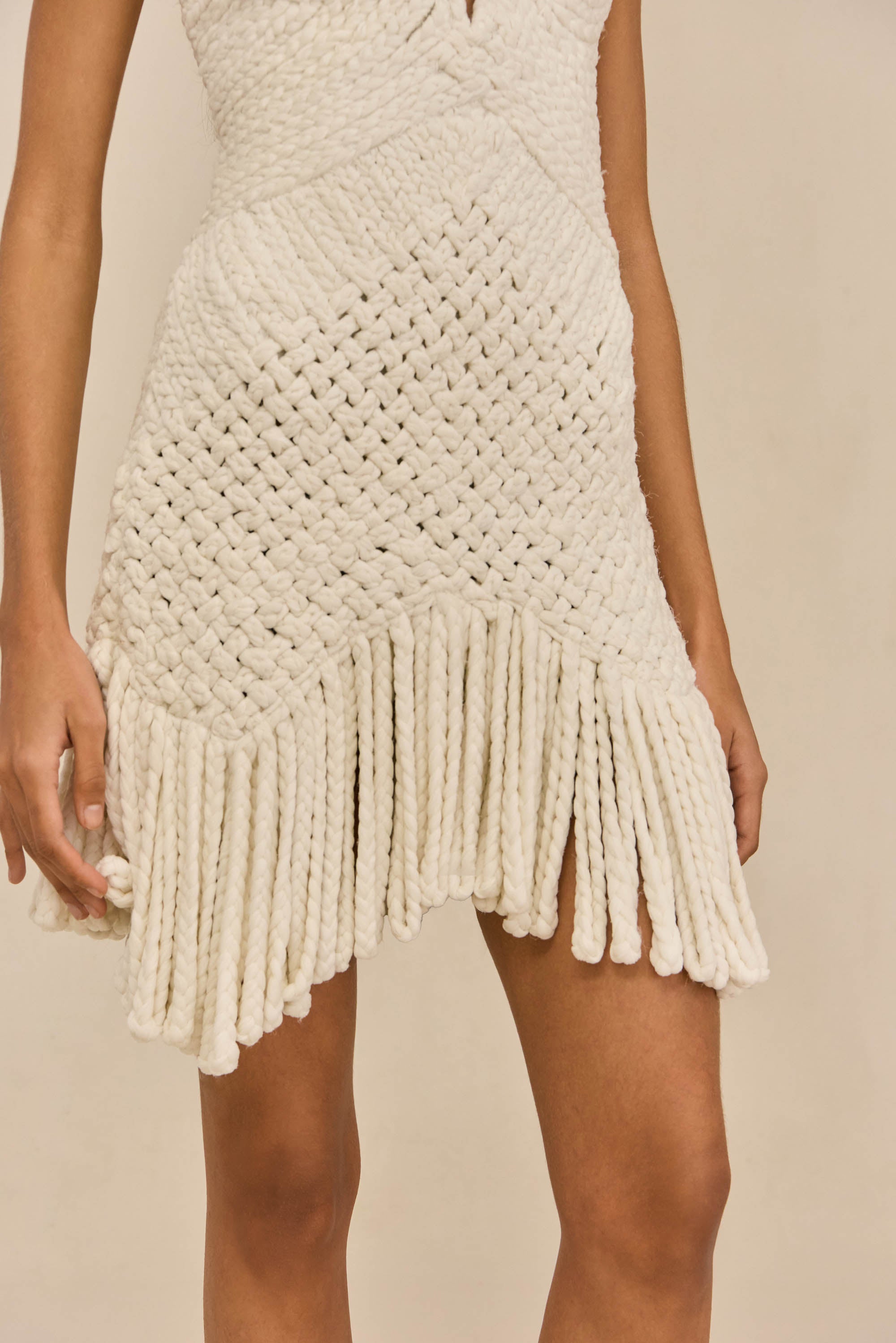 HENLEY DRESS - OFF WHITE