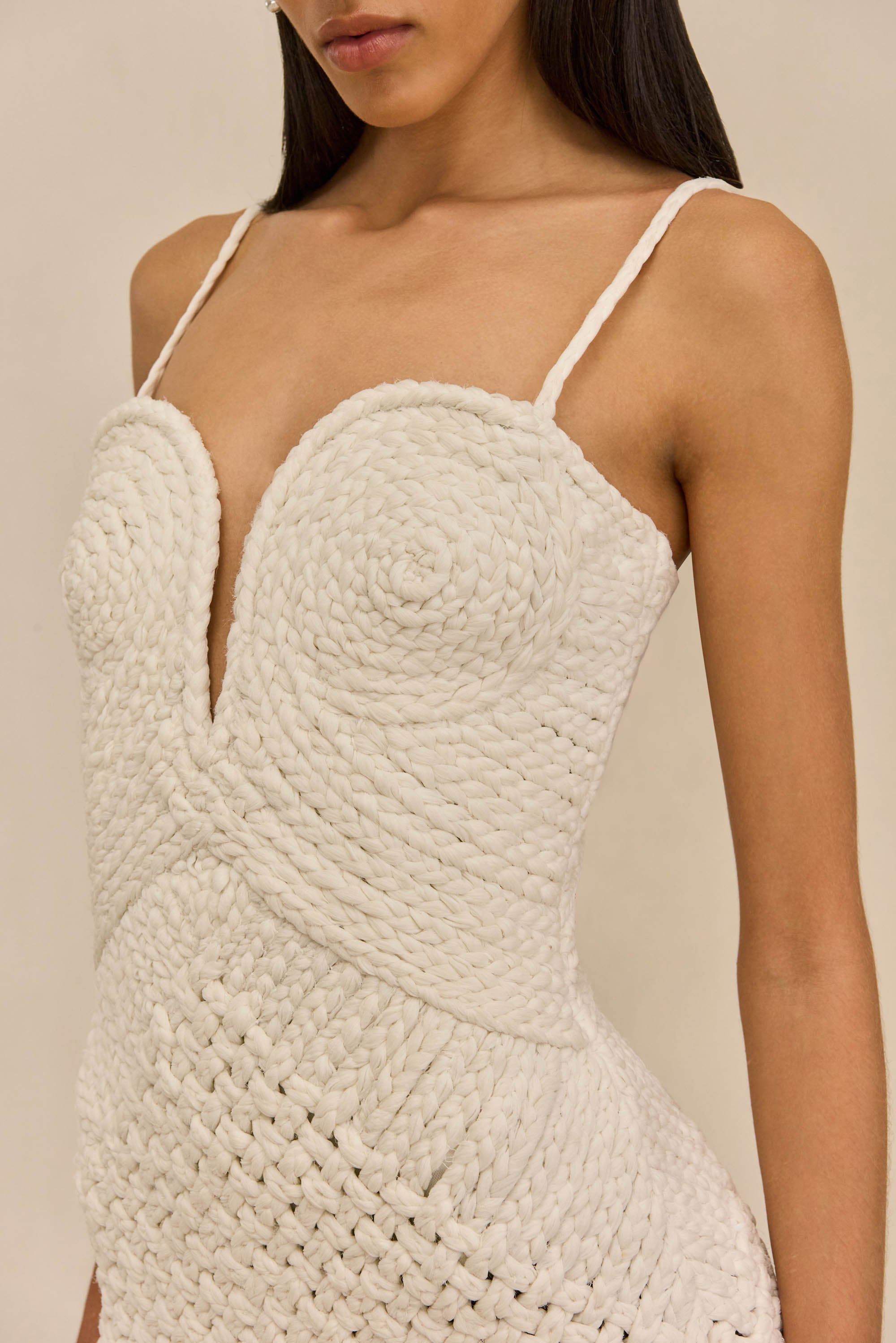 HENLEY DRESS - OFF WHITE