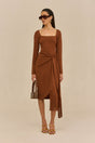LERA KNIT DRESS - SADDLE