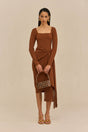 LERA KNIT DRESS - SADDLE