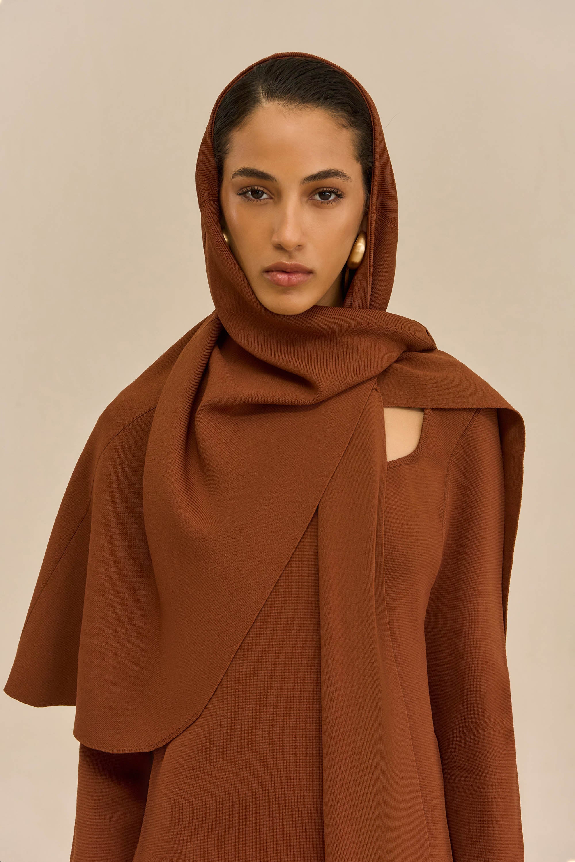 LERA KNIT DRESS - SADDLE