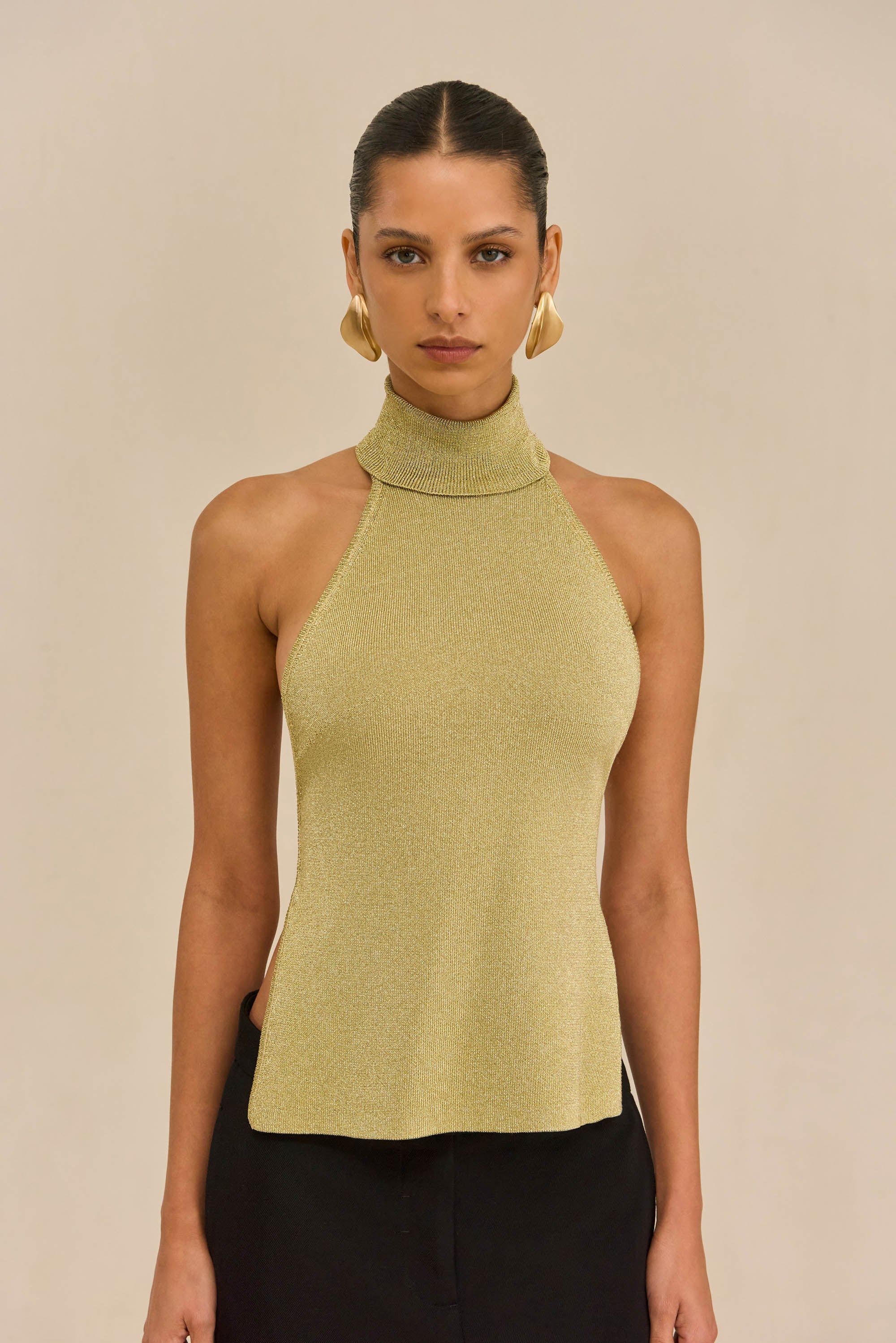 WAKE KNIT TOP - GOLD