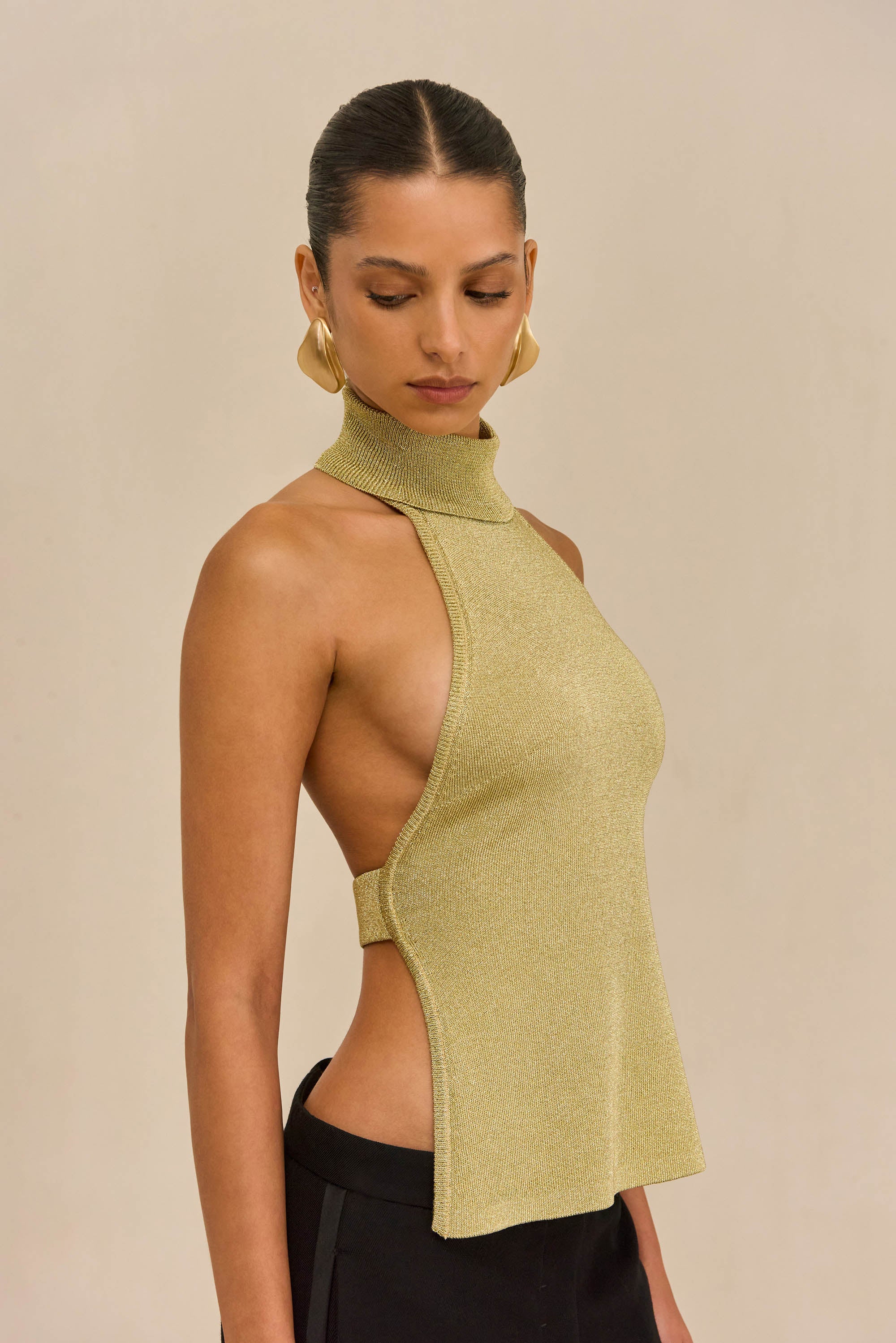 WAKE KNIT TOP - GOLD