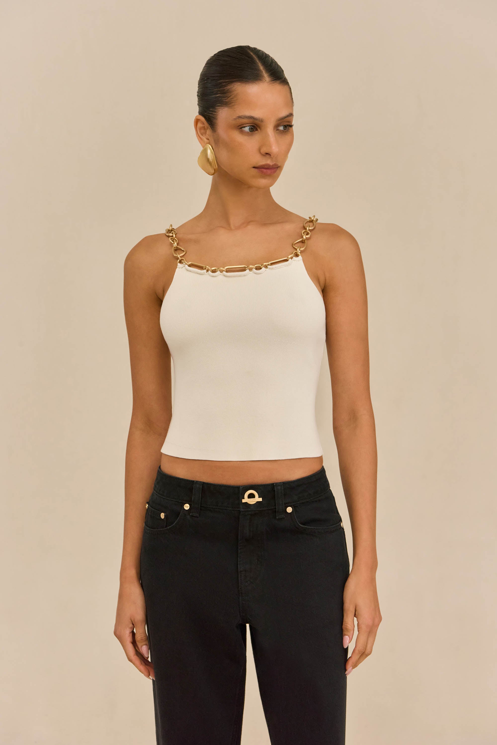 KASSANDRA KNIT TOP - OFF WHITE