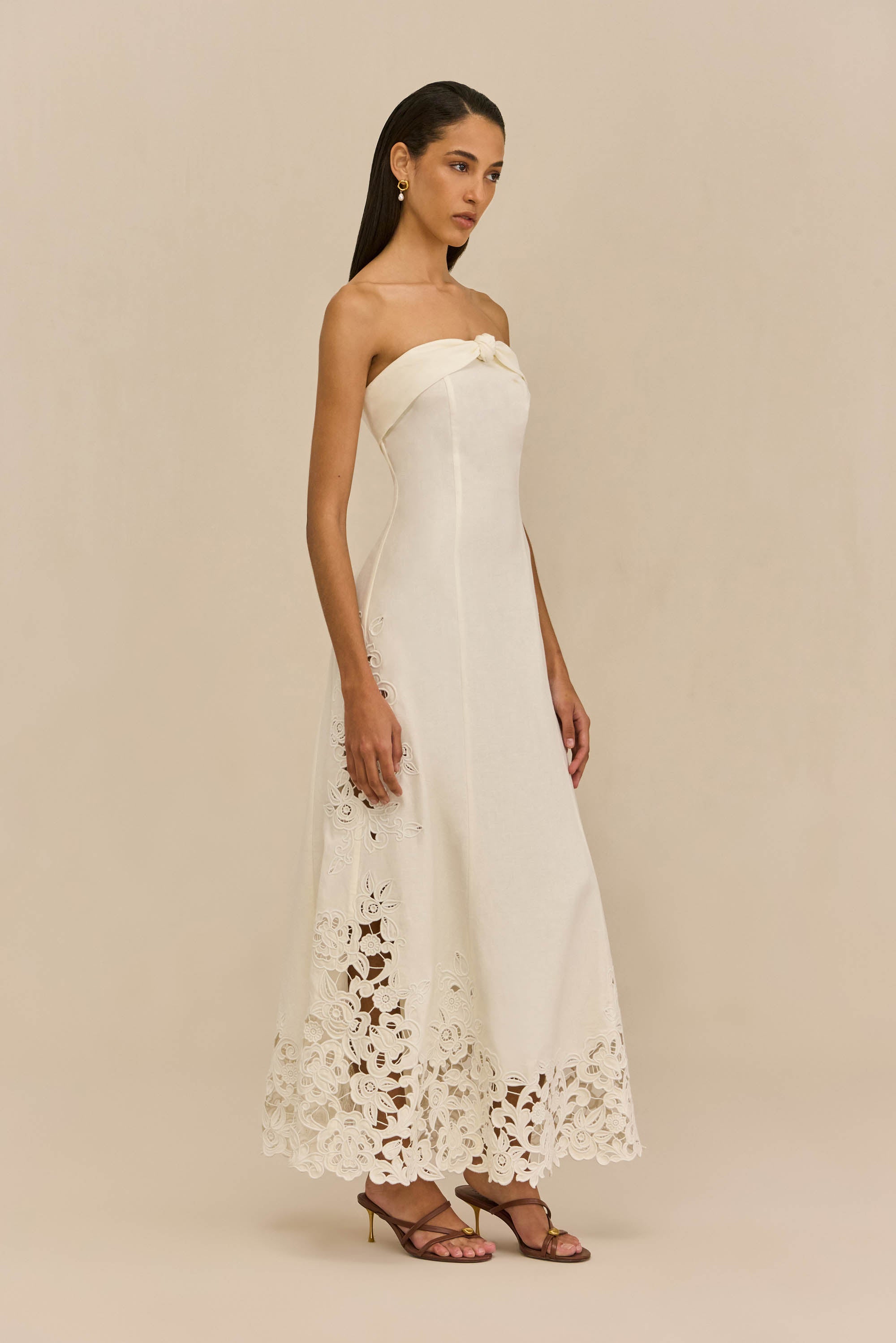 cult gaia lace dress Cult Gaia Fira Off White Embroidered Lace Mini Dress