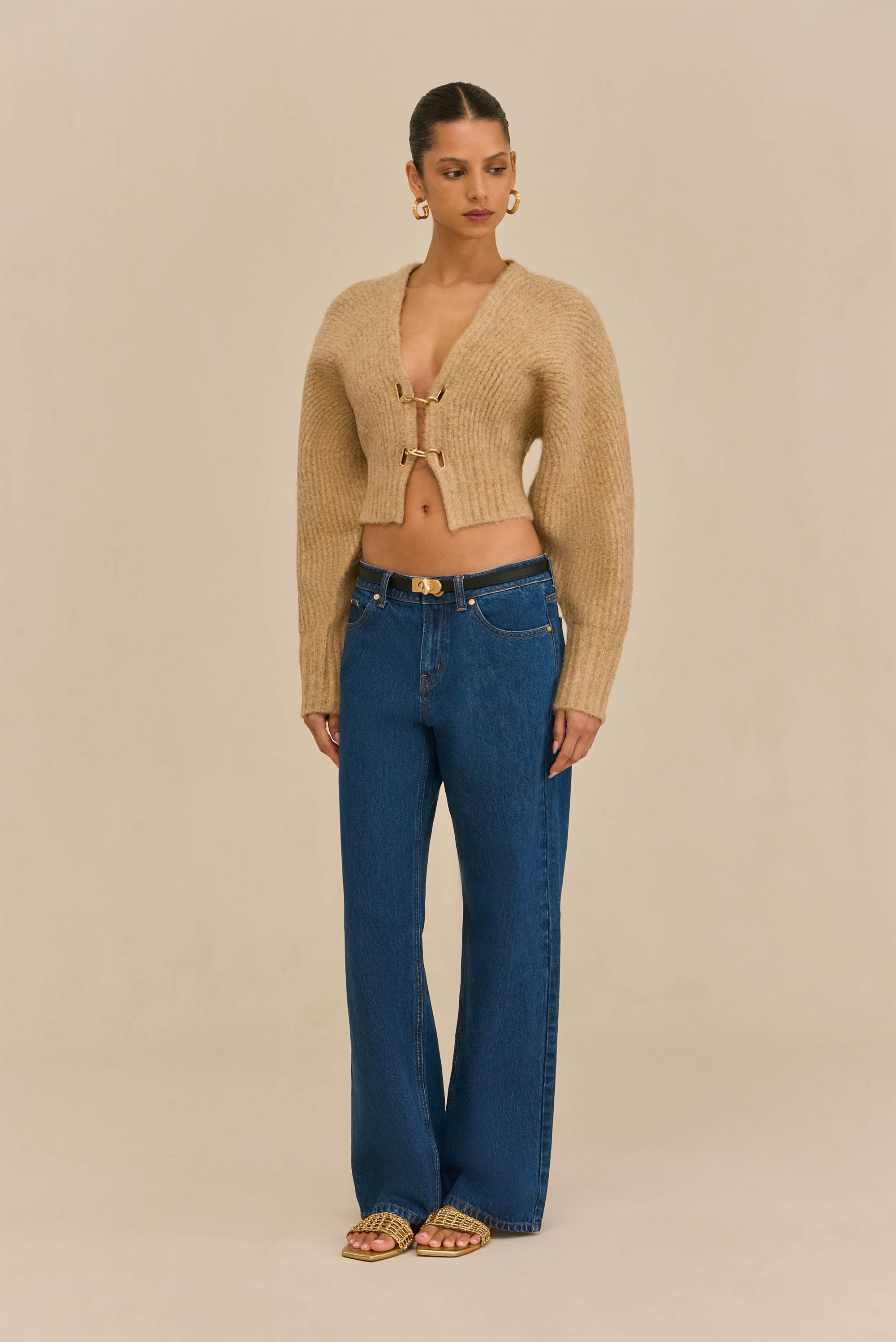 CASELLA KNIT CARDIGAN - CHAMPAGNE